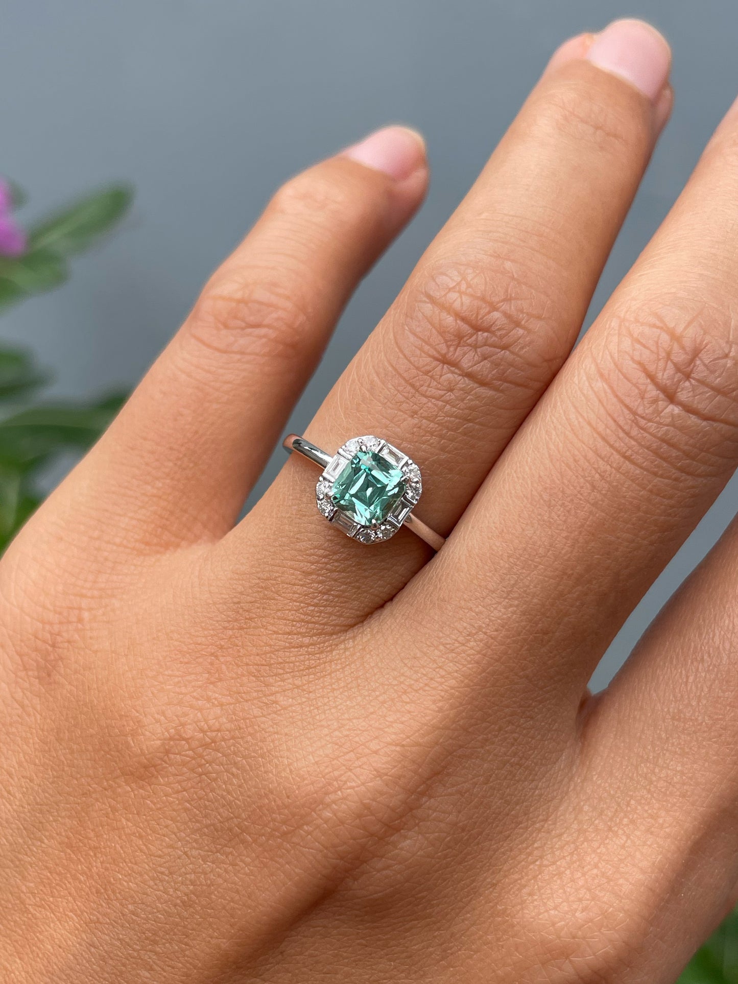 Seafoam Tourmaline Ring - 1.08CT (NJR356)