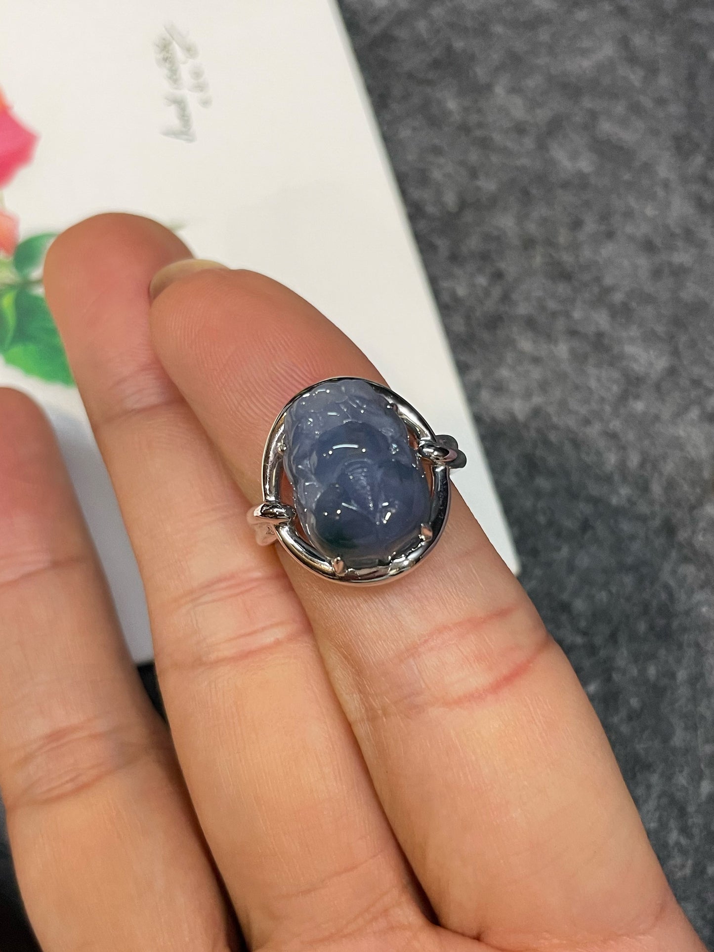 Lavender Jade Ring - Pixiu (NJR368)