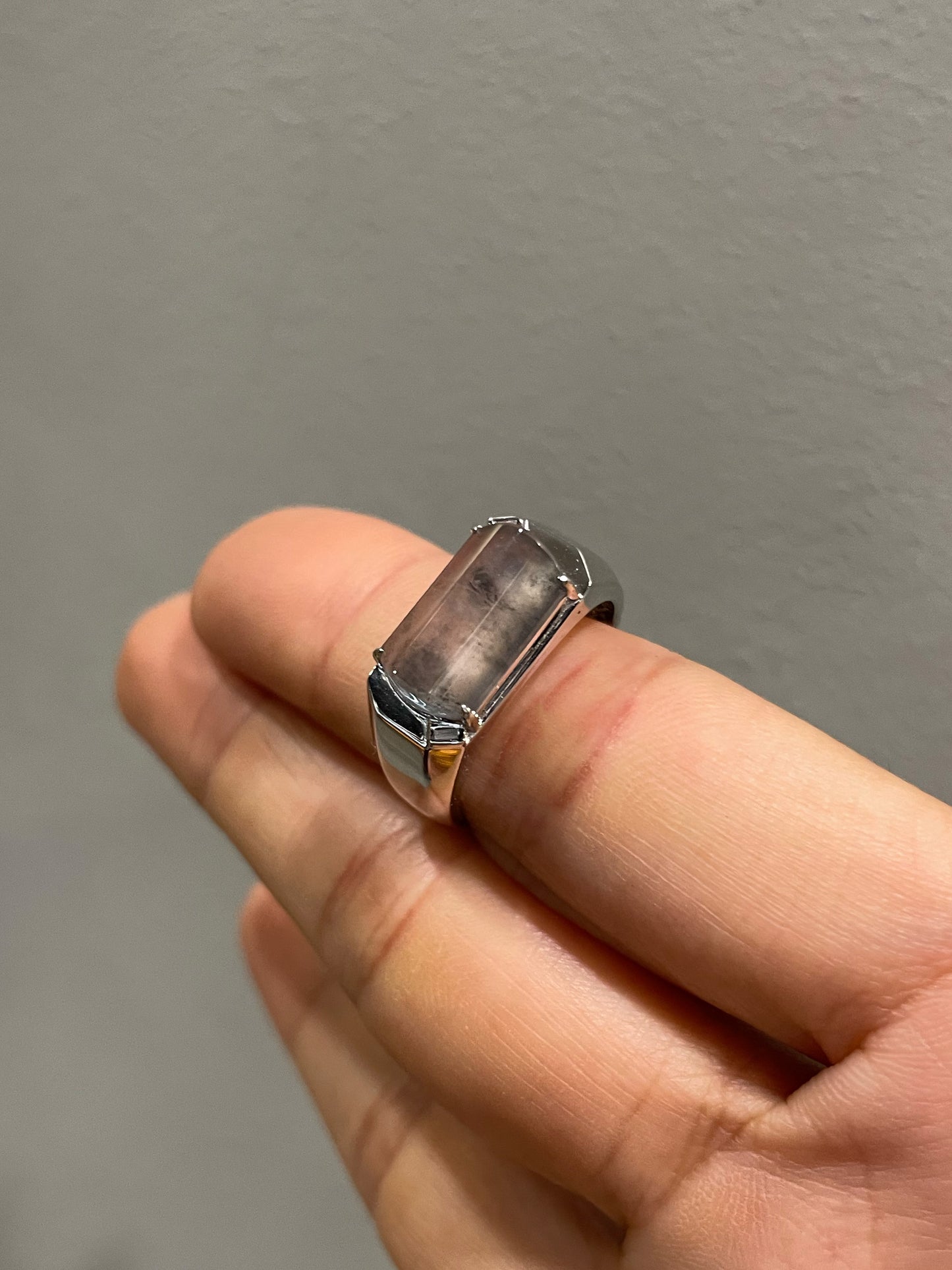 Icy Black Jade Ring (NJR369)