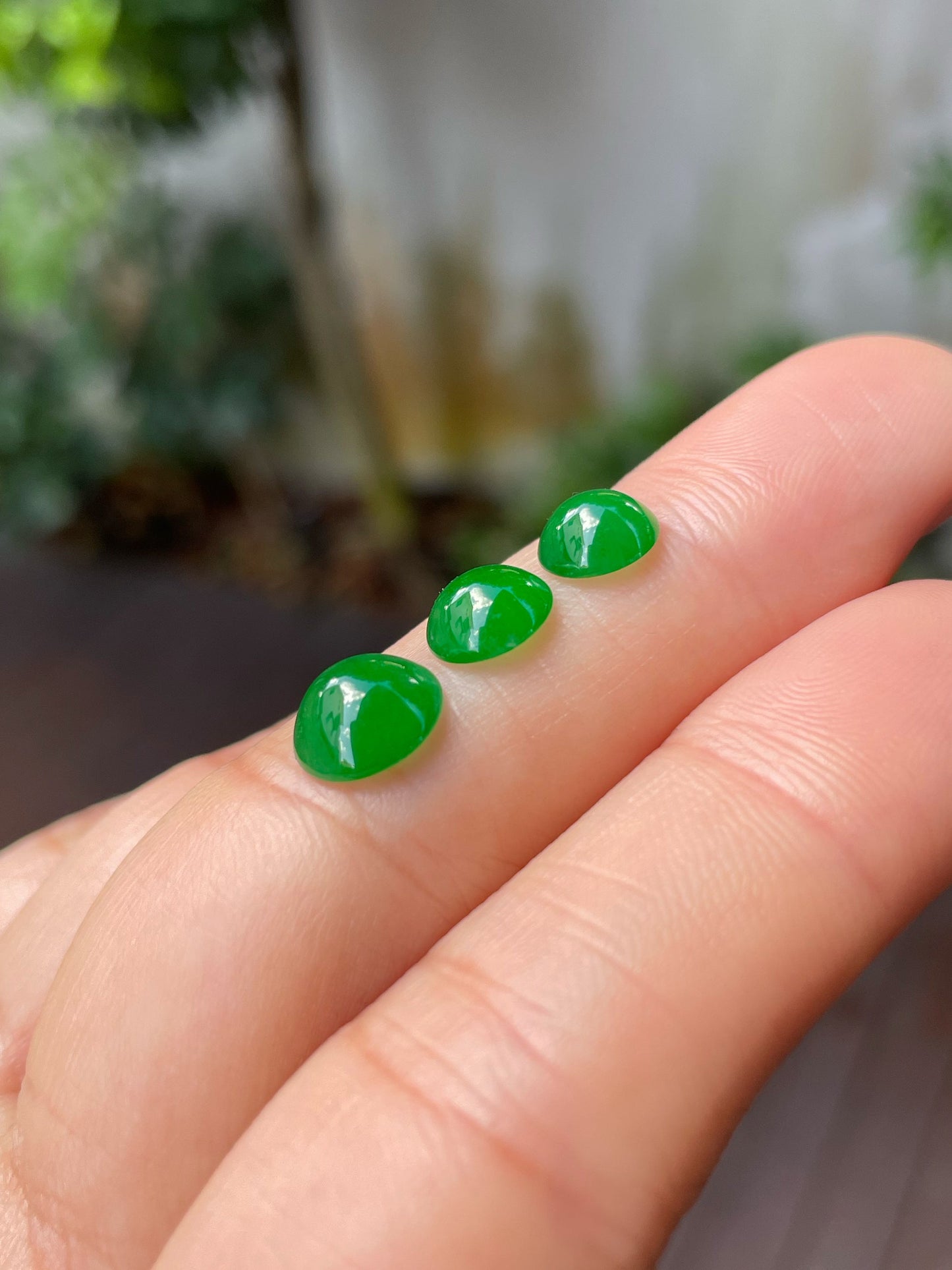Green Jadeite Cabochons Set (NJS012)