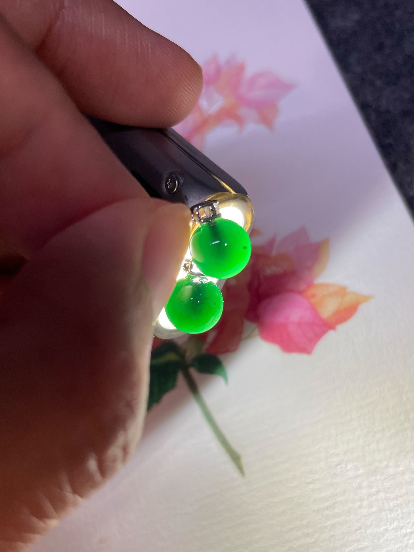 Omphacite Jade Set - Ring & Earrings (NJS017)