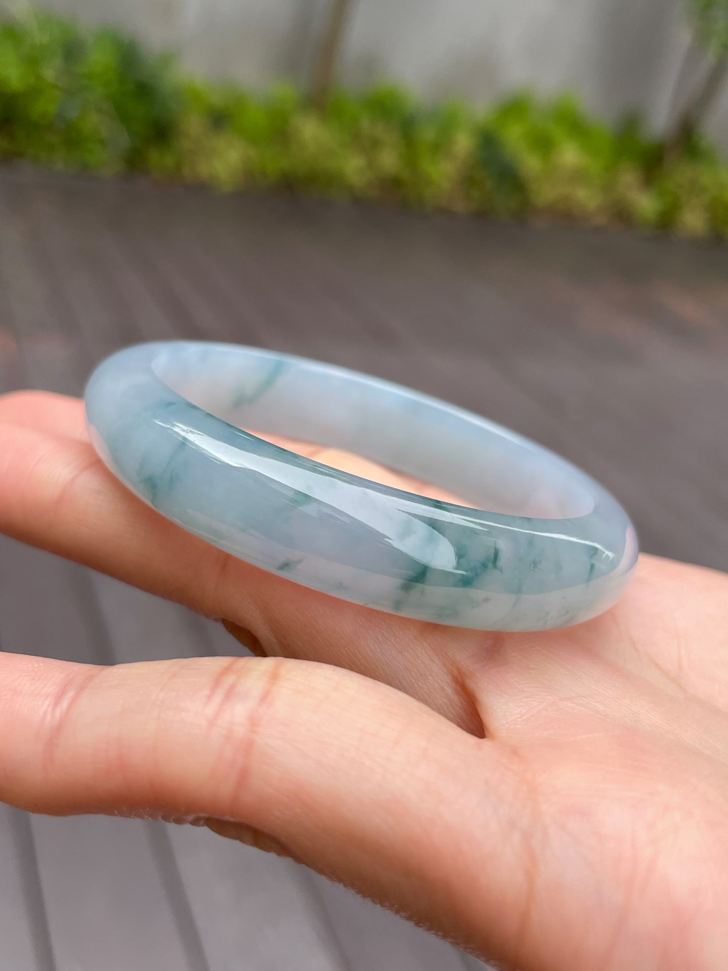 Bluish Lavender Jadeite Bangle | 53mm (NJBA002)