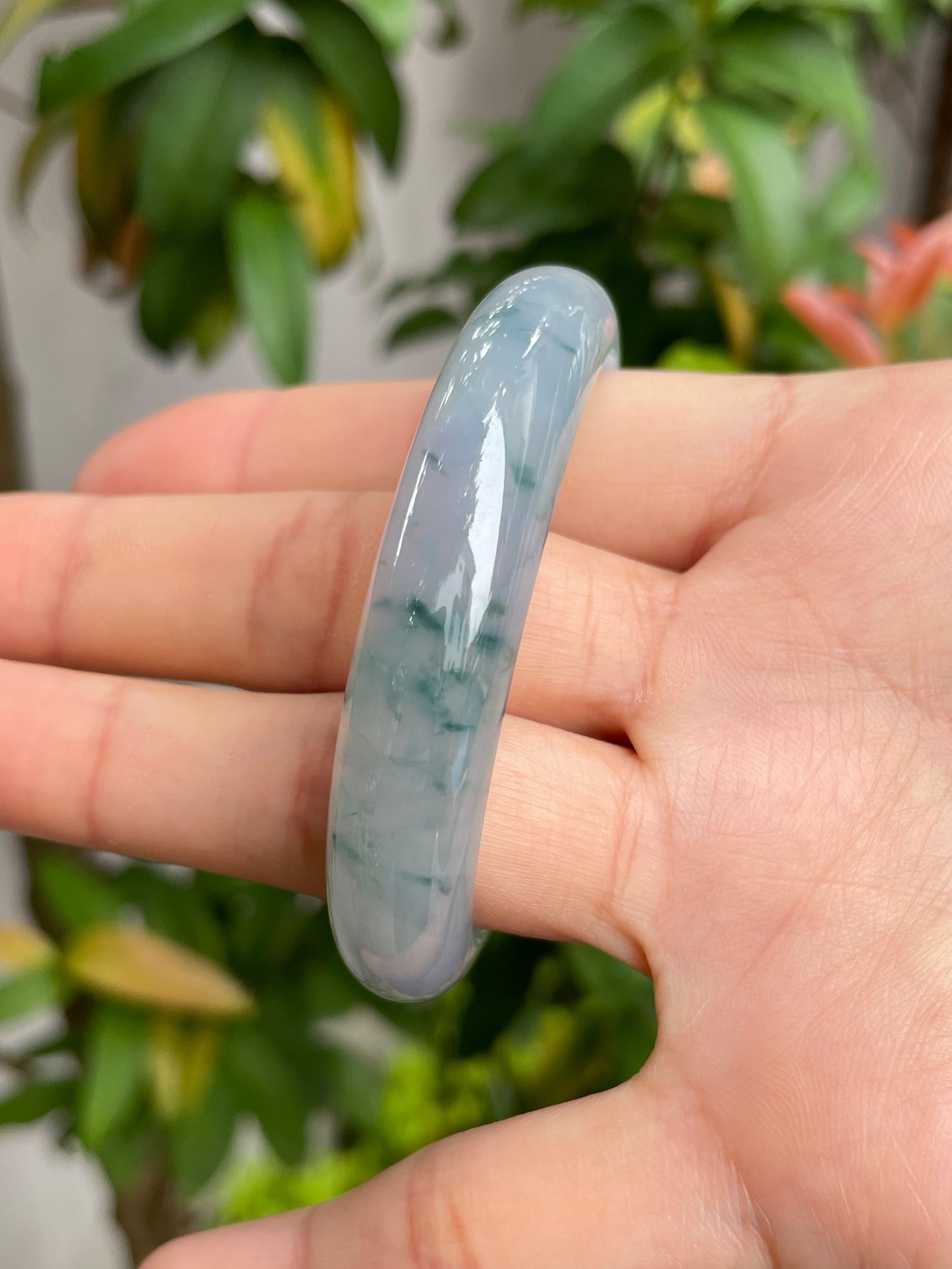 Bluish Lavender Jadeite Bangle | 53mm (NJBA002)