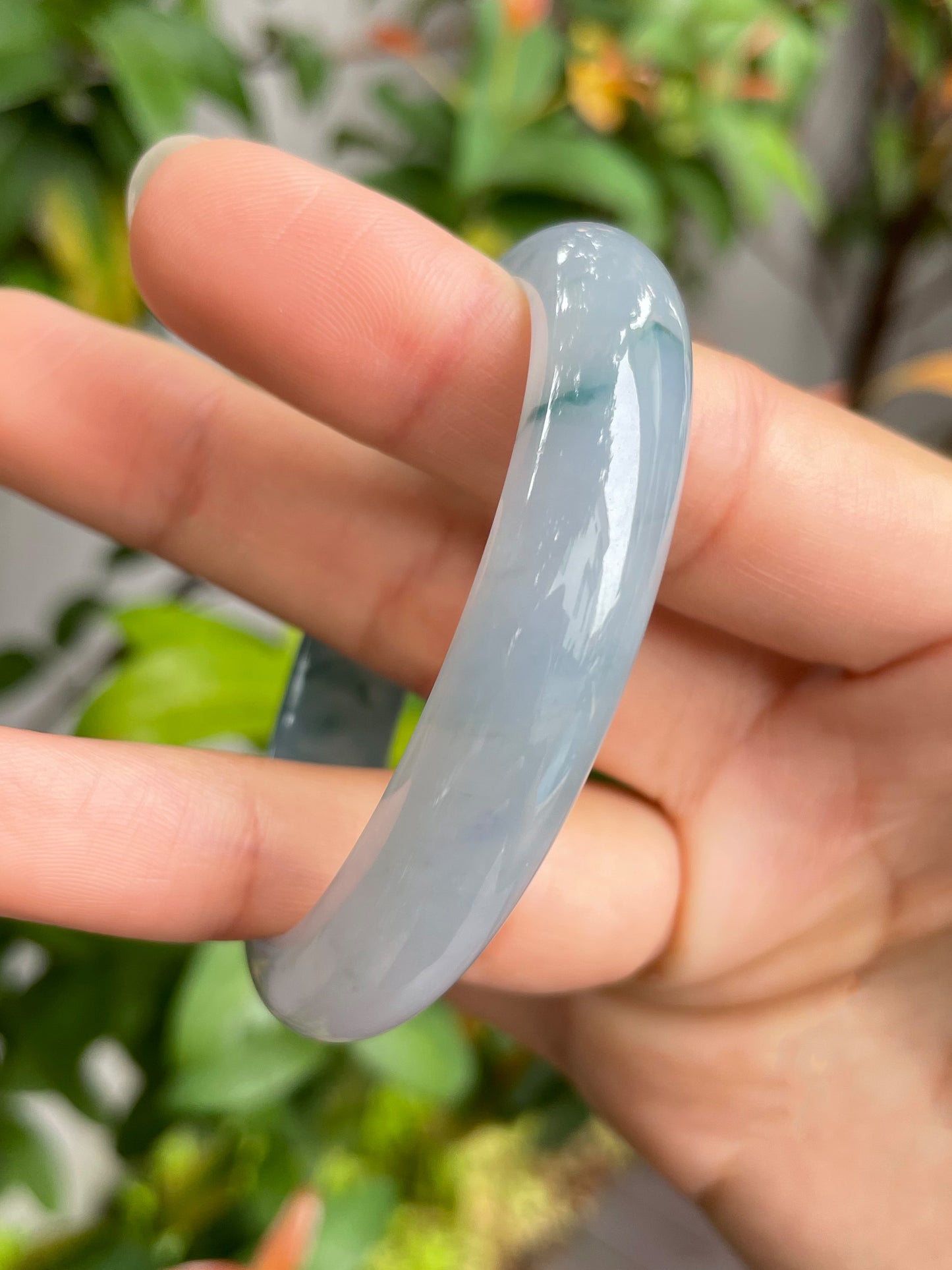 Bluish Lavender Jadeite Bangle | 53mm (NJBA002)