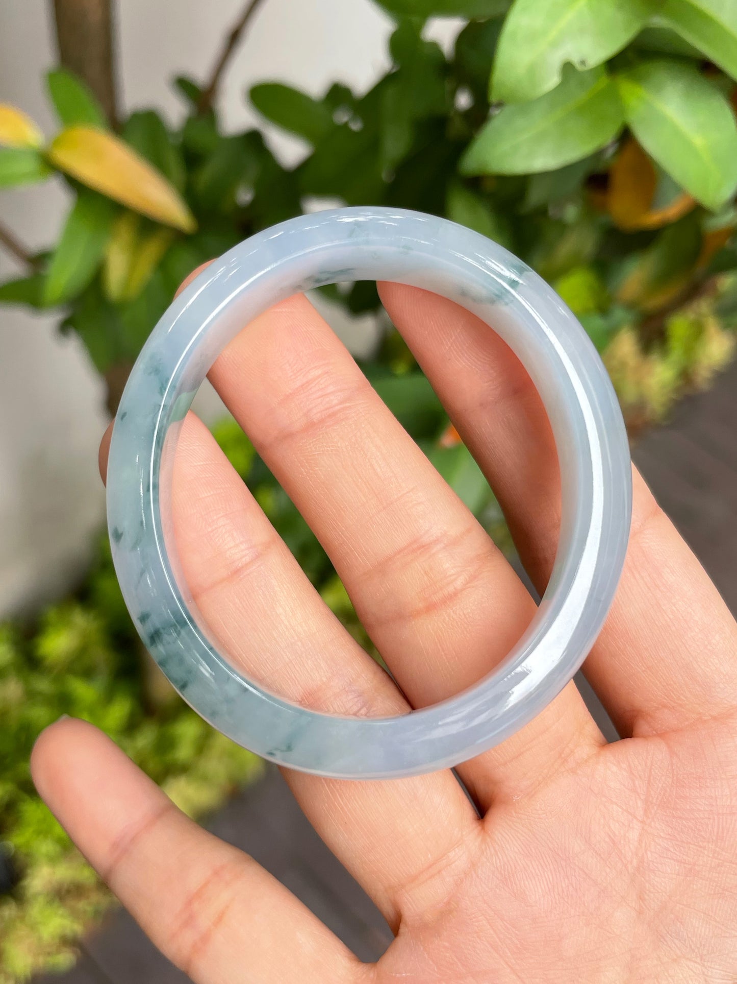 Bluish Lavender Jadeite Bangle | 53mm (NJBA002)