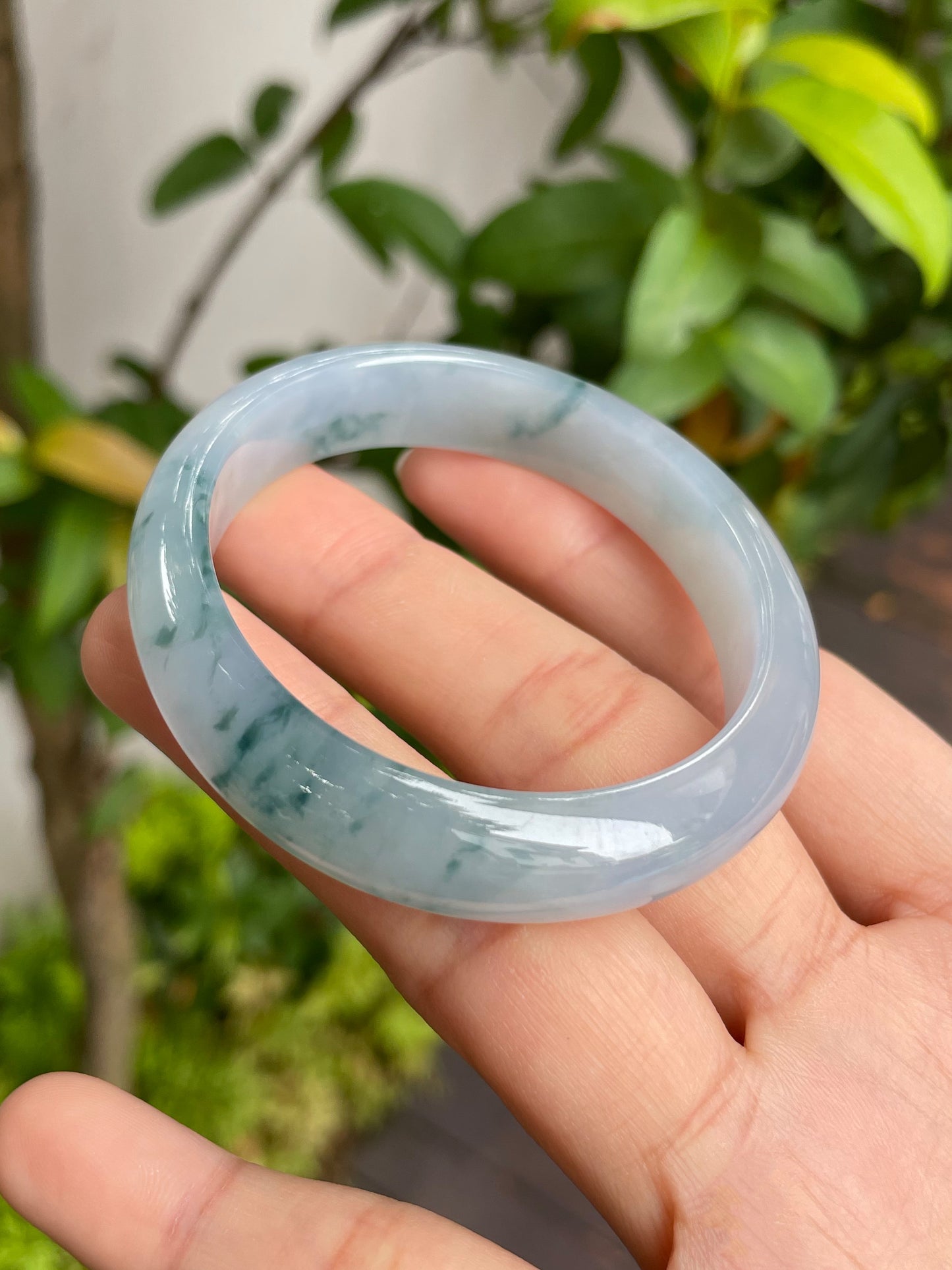 Bluish Lavender Jadeite Bangle | 53mm (NJBA002)