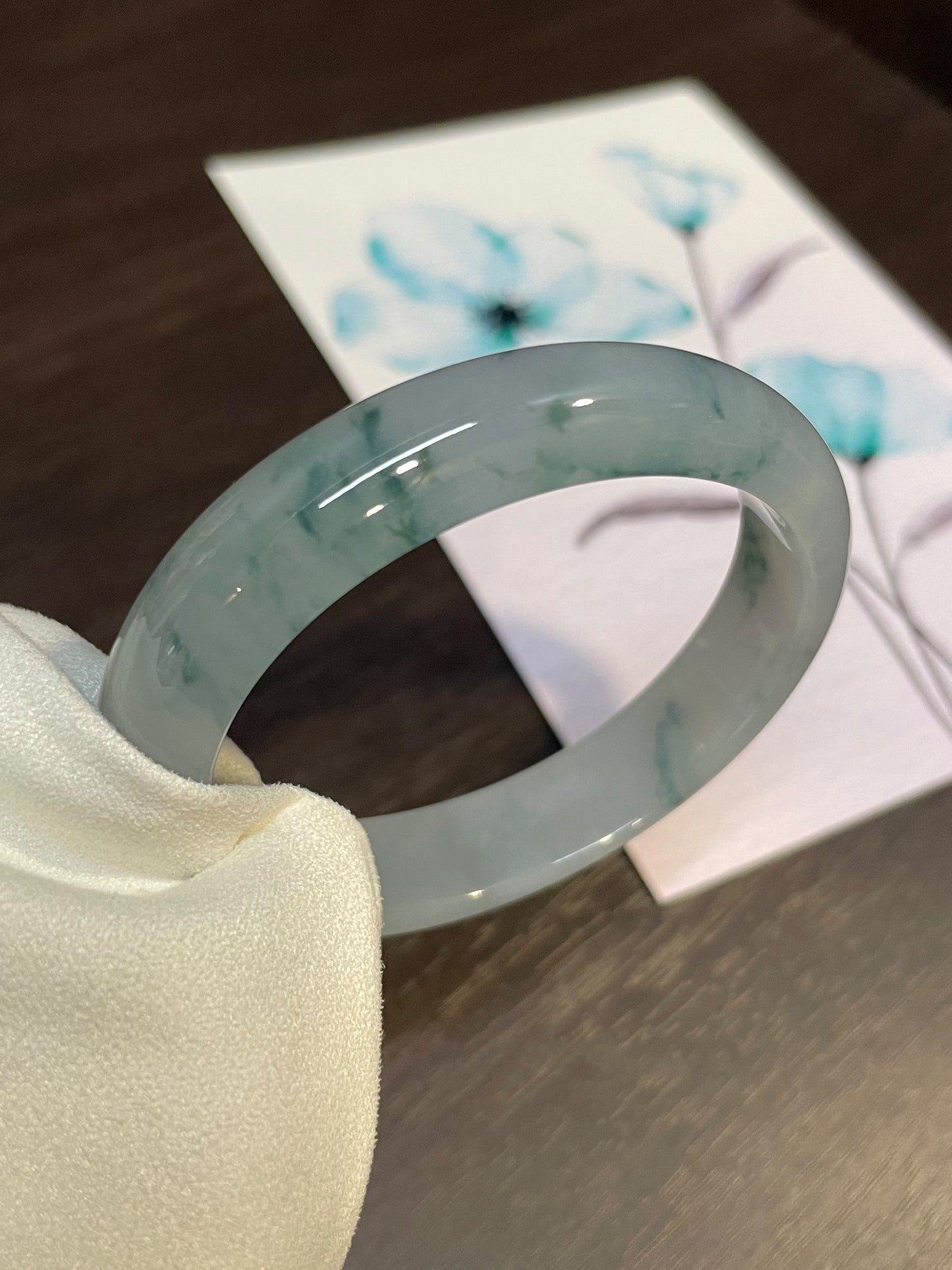 Bluish Lavender Jadeite Bangle | 53mm (NJBA002)
