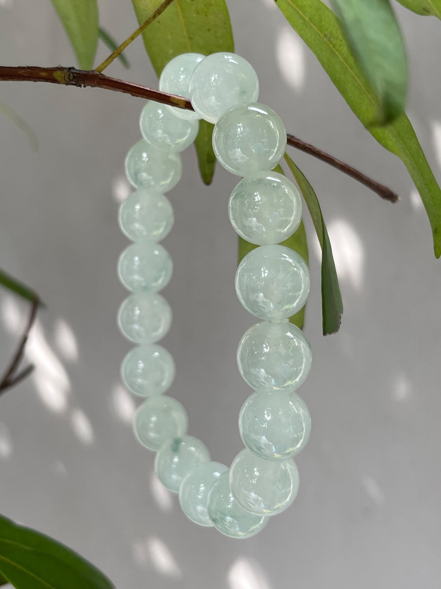 Icy Jadeite Bracelet - Round Beads (NJBA014)