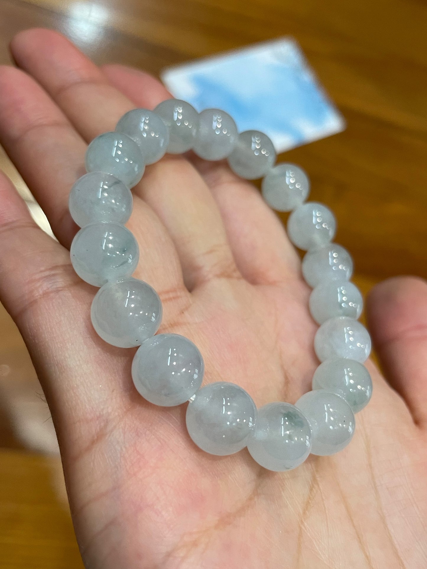 Icy Jadeite Bracelet - Round Beads (NJBA014)