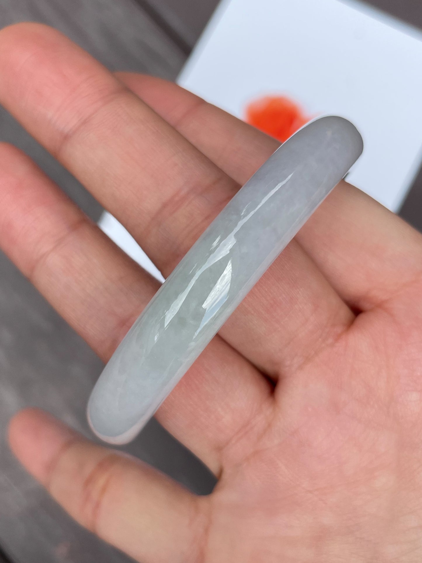 White with Green Jade Bangle | 51mm (NJBA020)