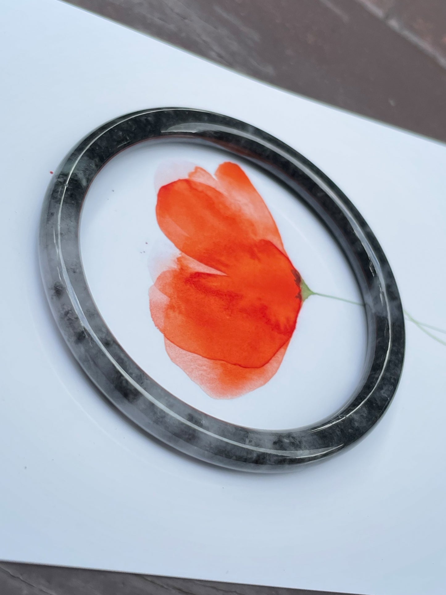 Black Jade Bangle | 55mm (NJBA024)