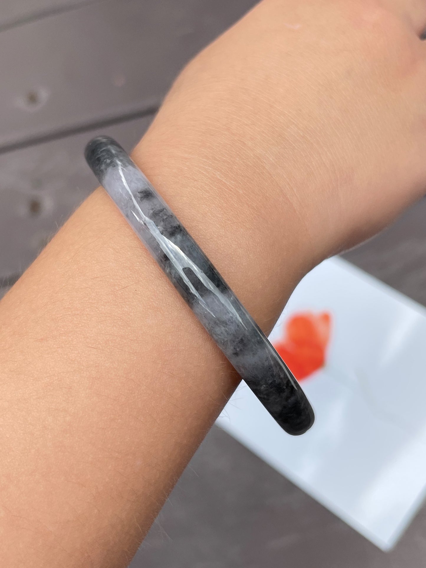 Black Jade Bangle | 55mm (NJBA024)