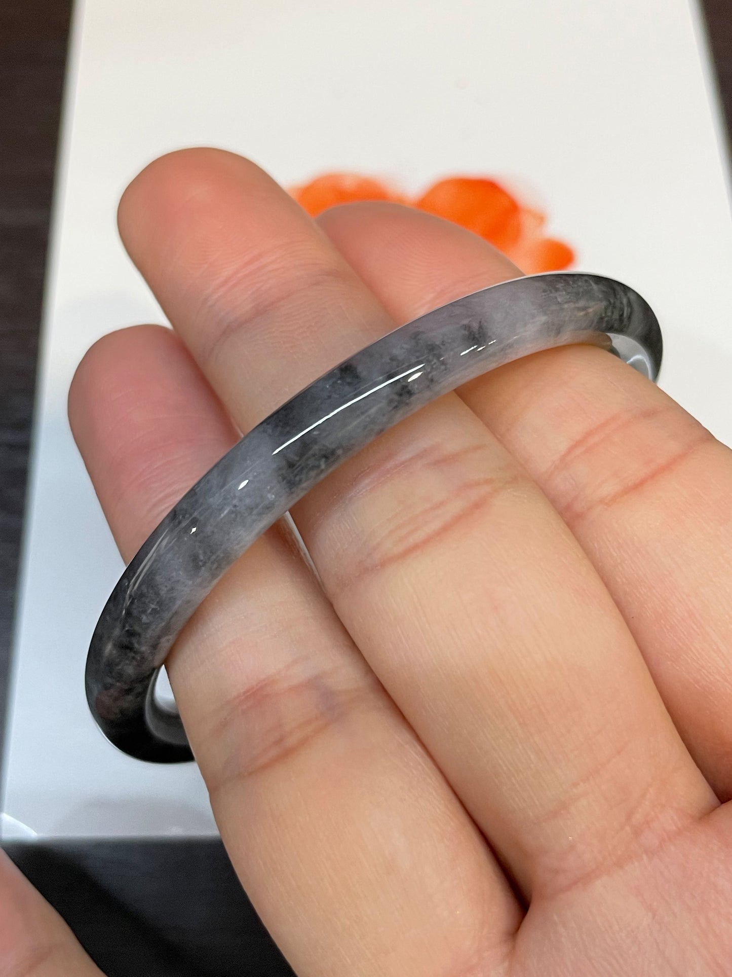 Black Jade Bangle | 55mm (NJBA024)