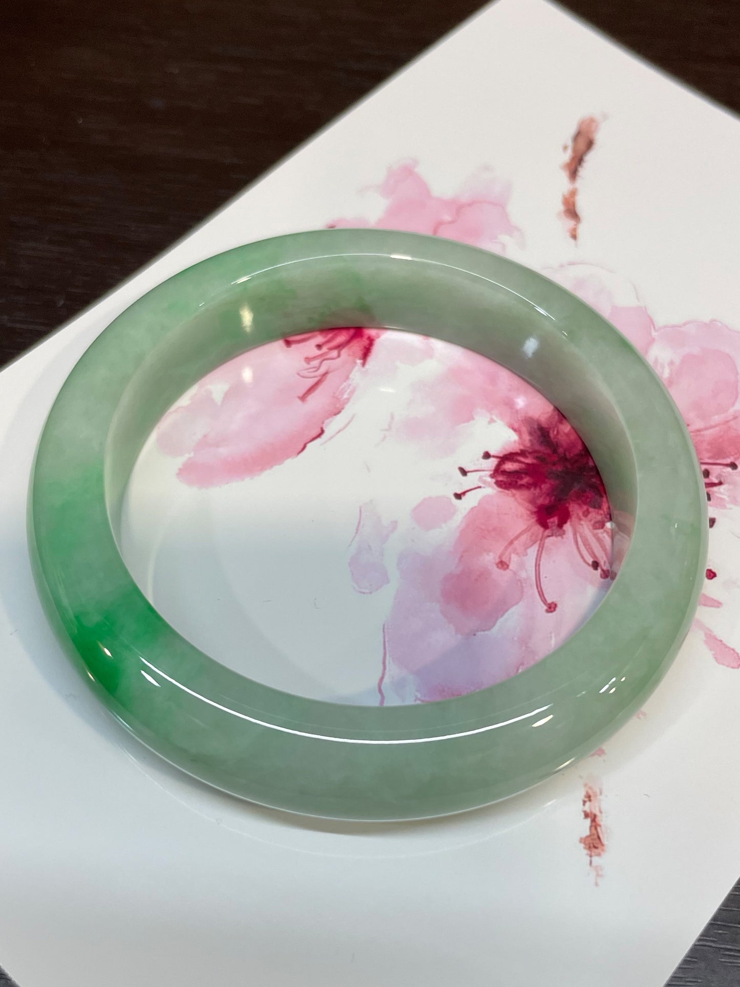 Green Jade Bangle | 55mm (NJBA026)