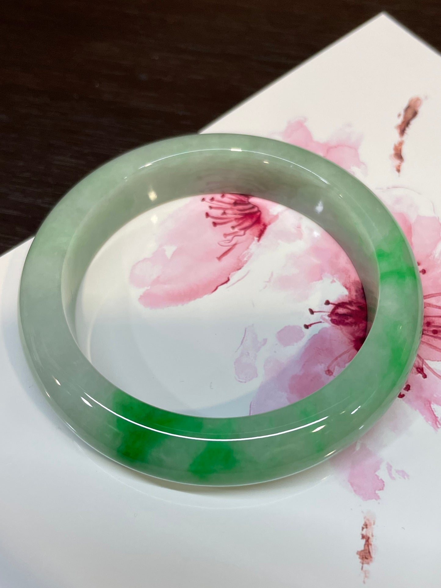 Green Jade Bangle | 55mm (NJBA026)