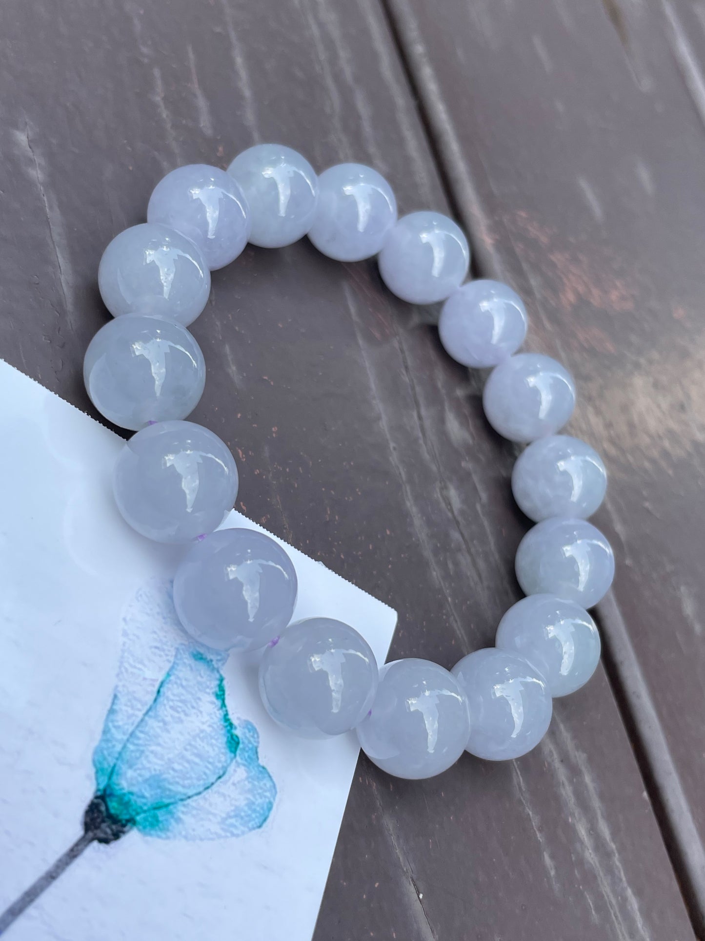 Light Lavender Jade Bracelet - Round Beads (NJBA033)