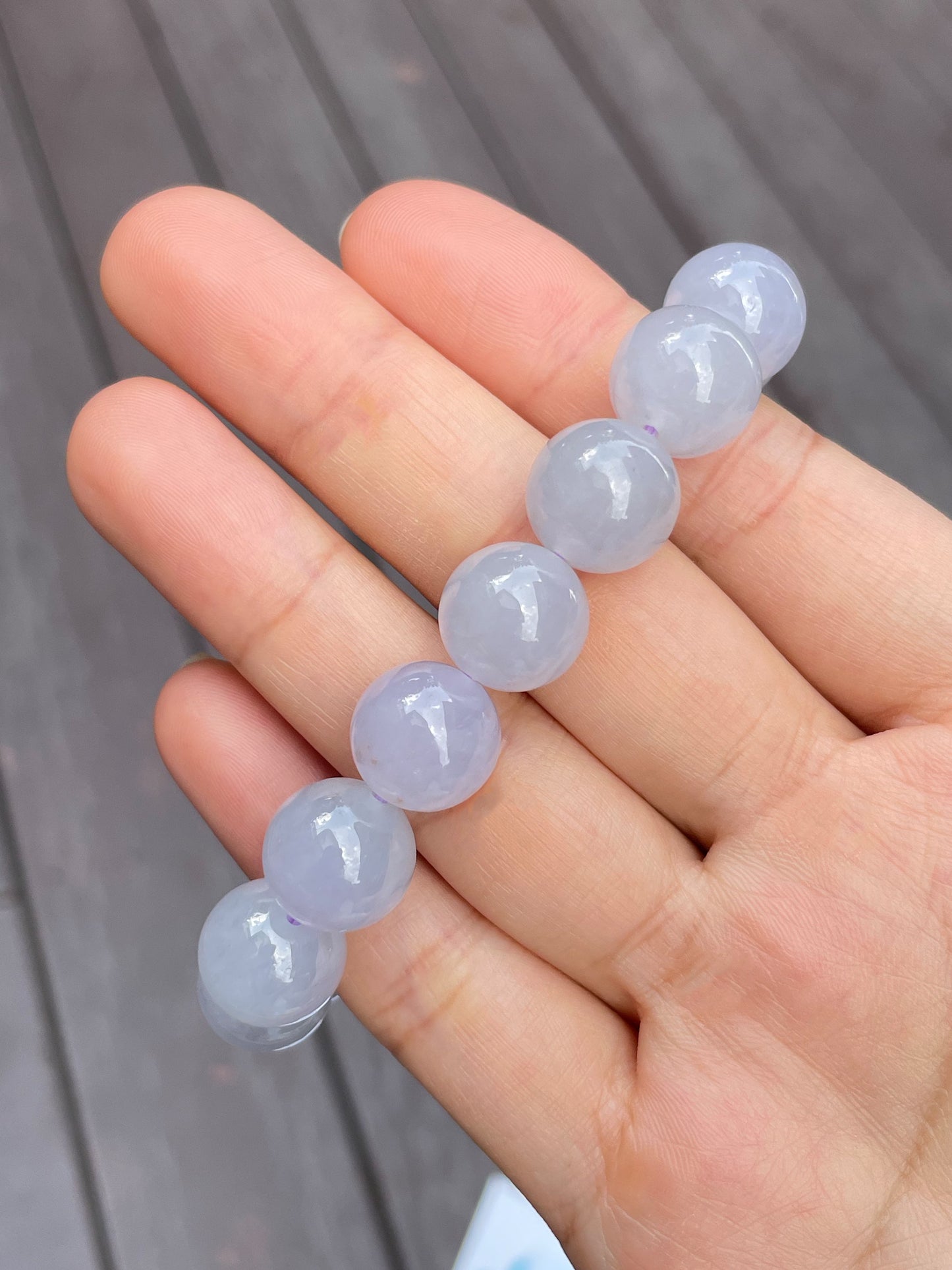 Light Lavender Jade Bracelet - Round Beads (NJBA033)