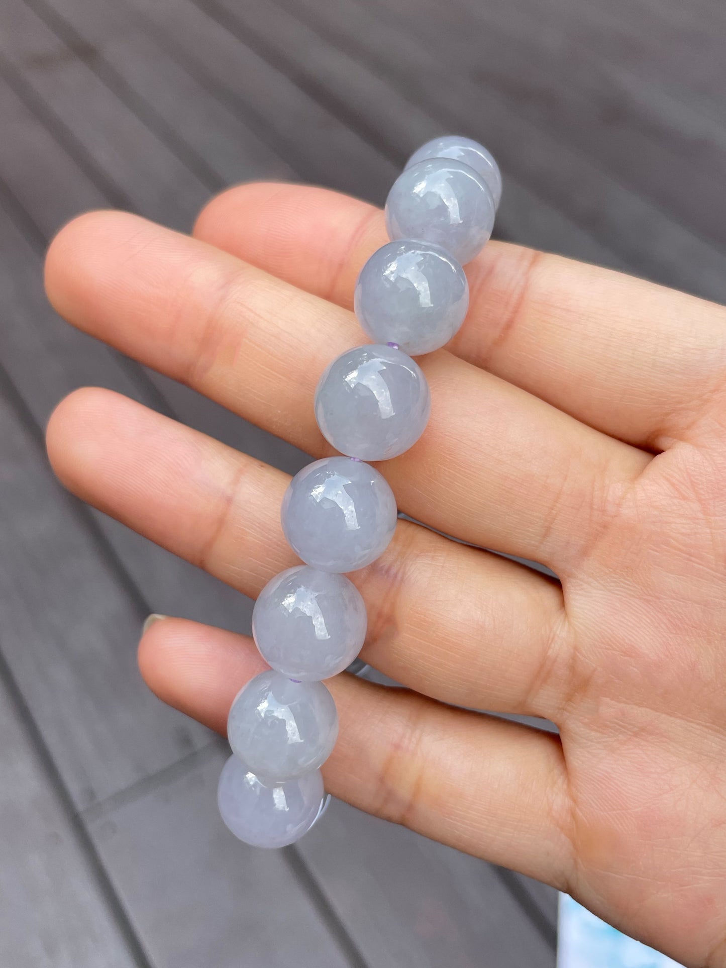 Light Lavender Jade Bracelet - Round Beads (NJBA033)