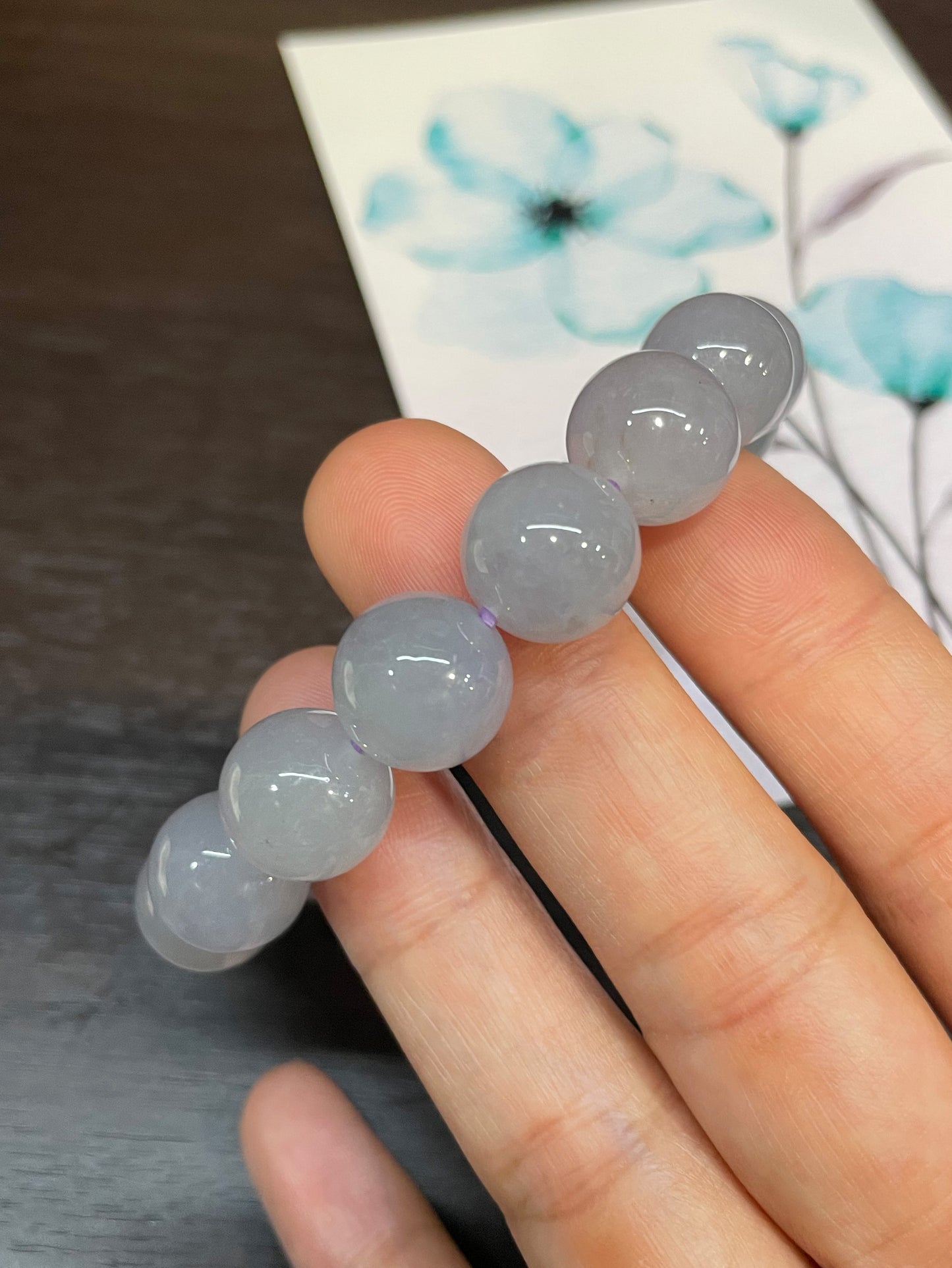 Light Lavender Jade Bracelet - Round Beads (NJBA033)