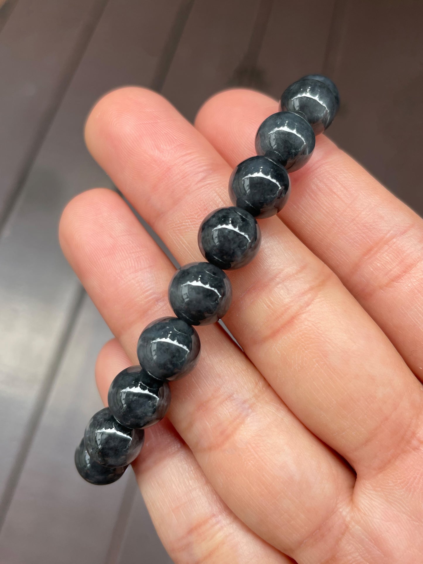 Black Jade Pixiu Bracelet - Round Beads (NJBA042)