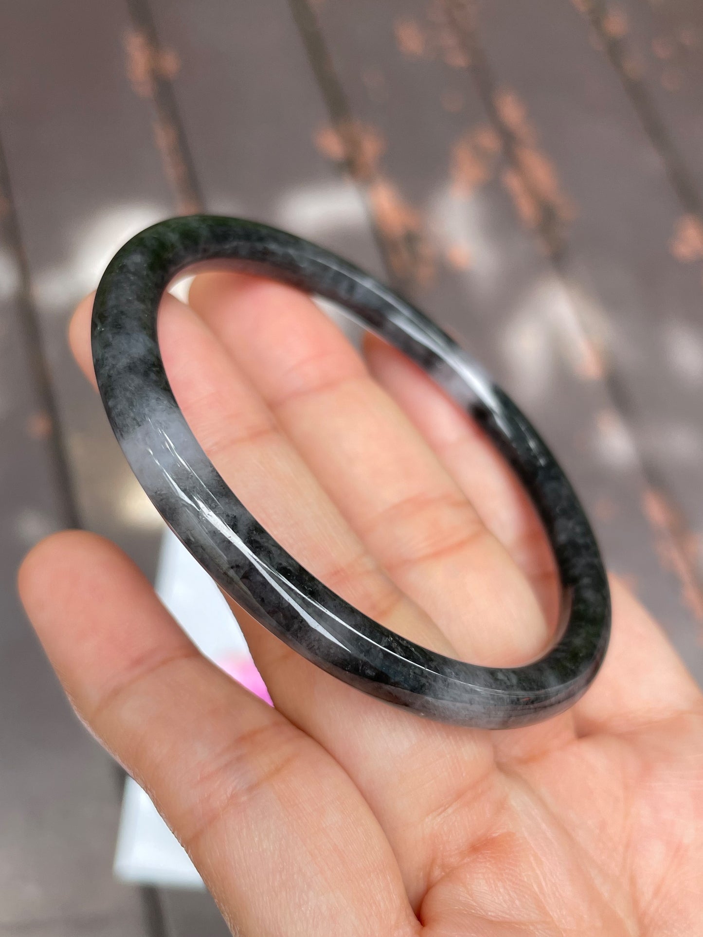 Black Jade Bangle | 58mm (NJBA043)