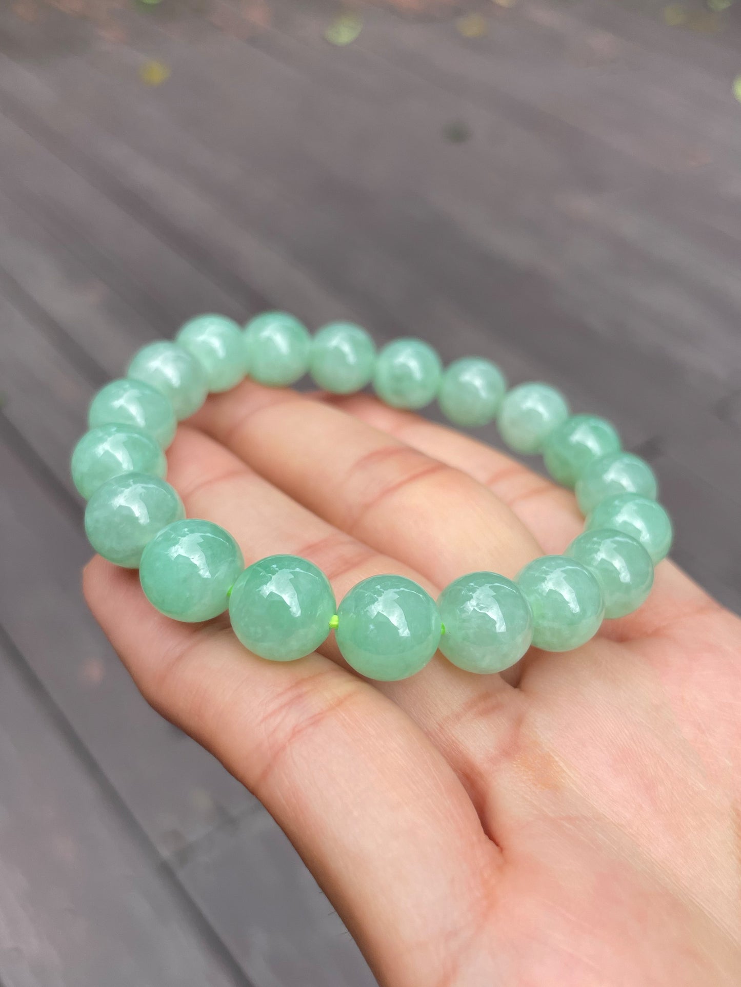 Green Jade Bracelet - Round Beads (NJBA054)
