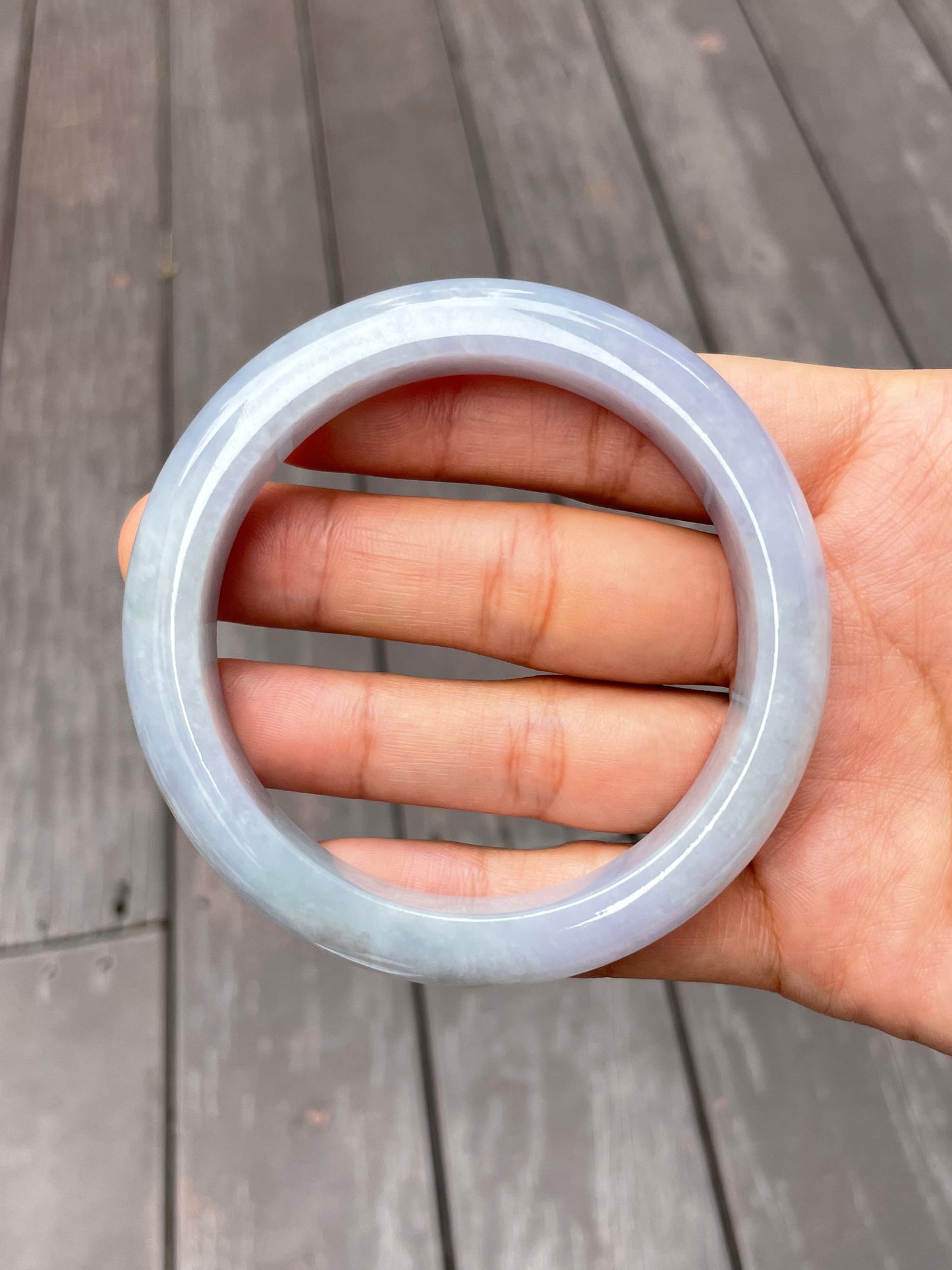 Light Lavender Jadeite Bangle | 62mm (NJBA057)