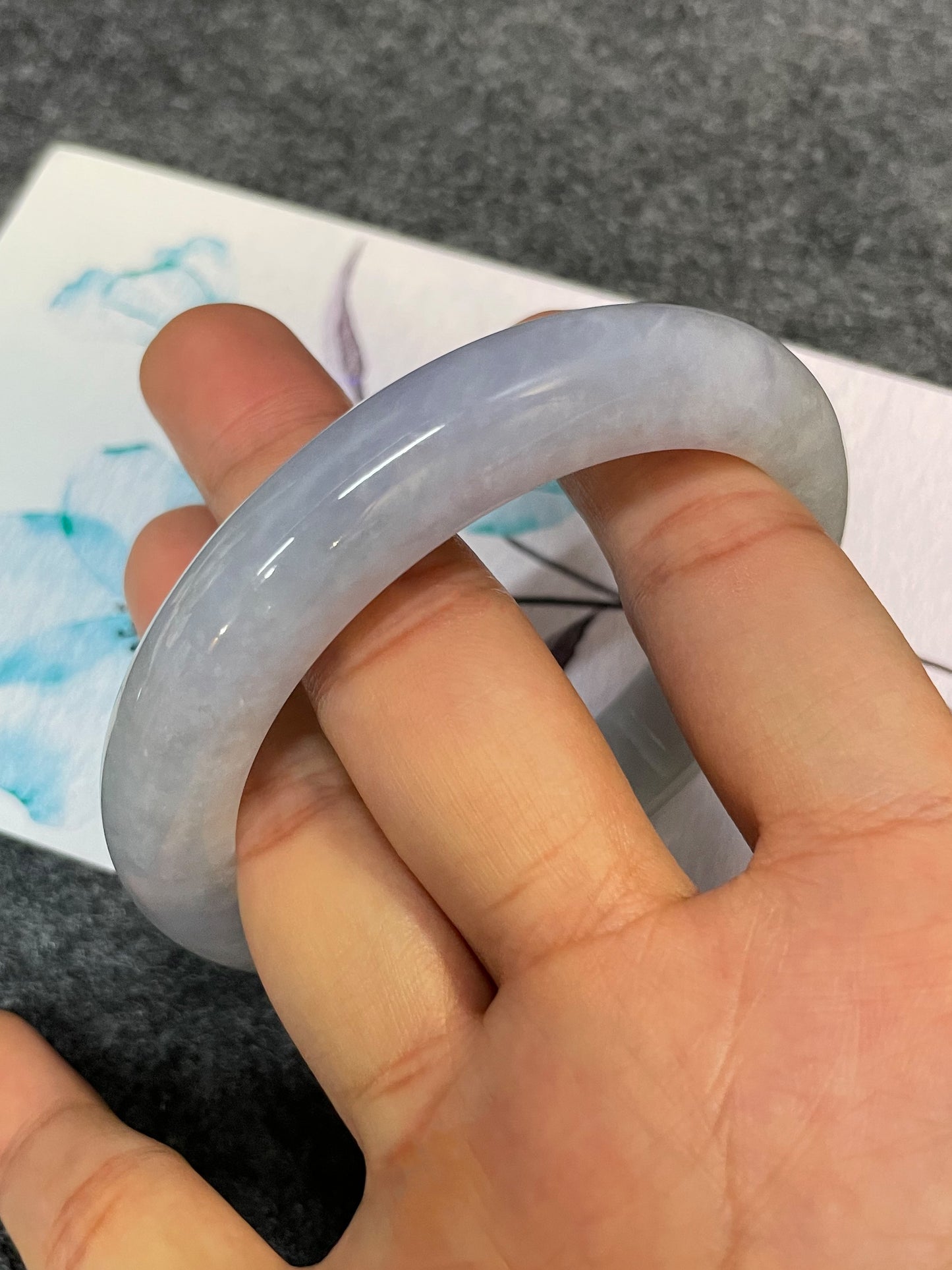 Light Lavender Jadeite Bangle | 62mm (NJBA057)