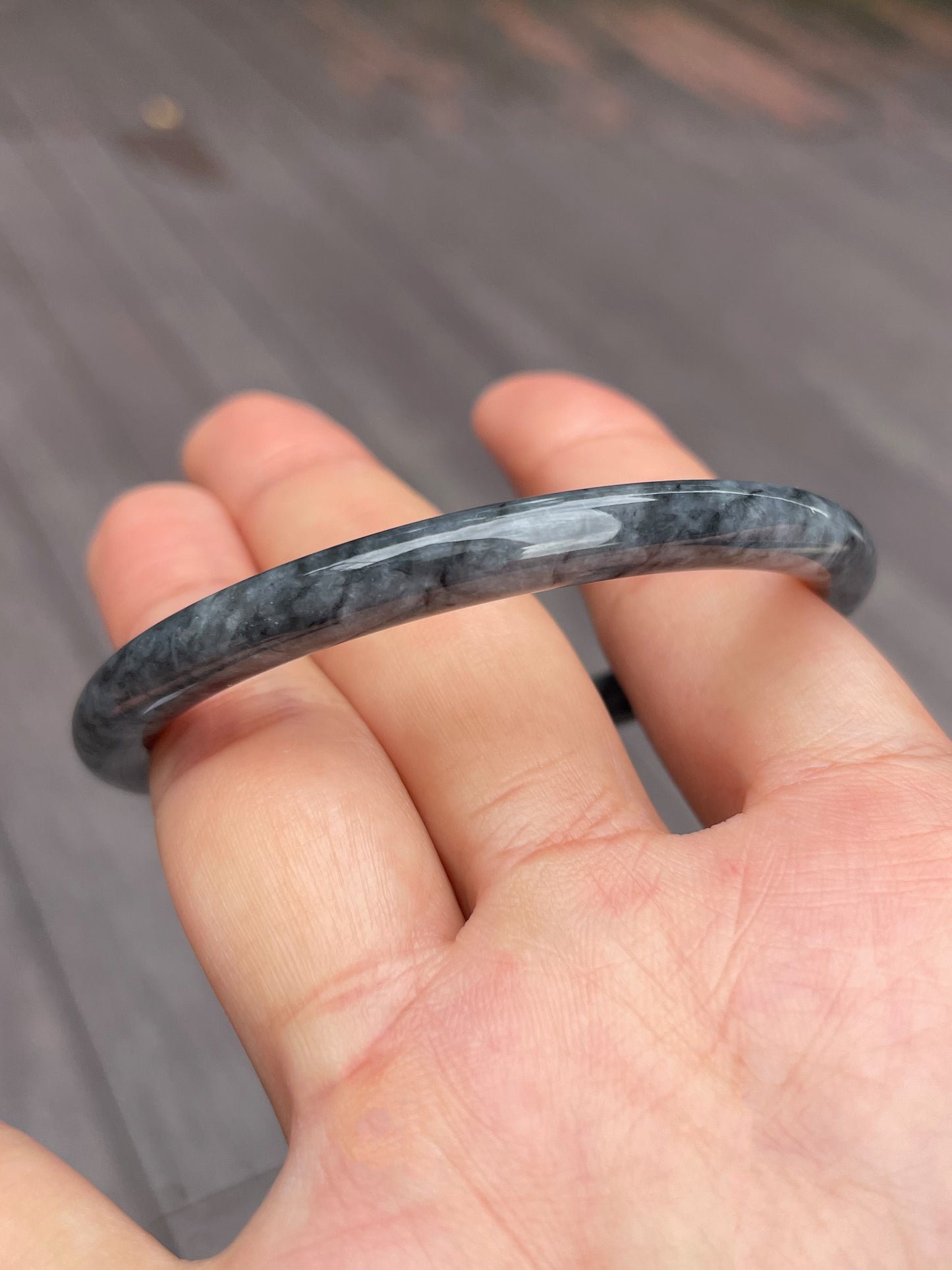Black Jade Bangle | 57mm (NJBA062)