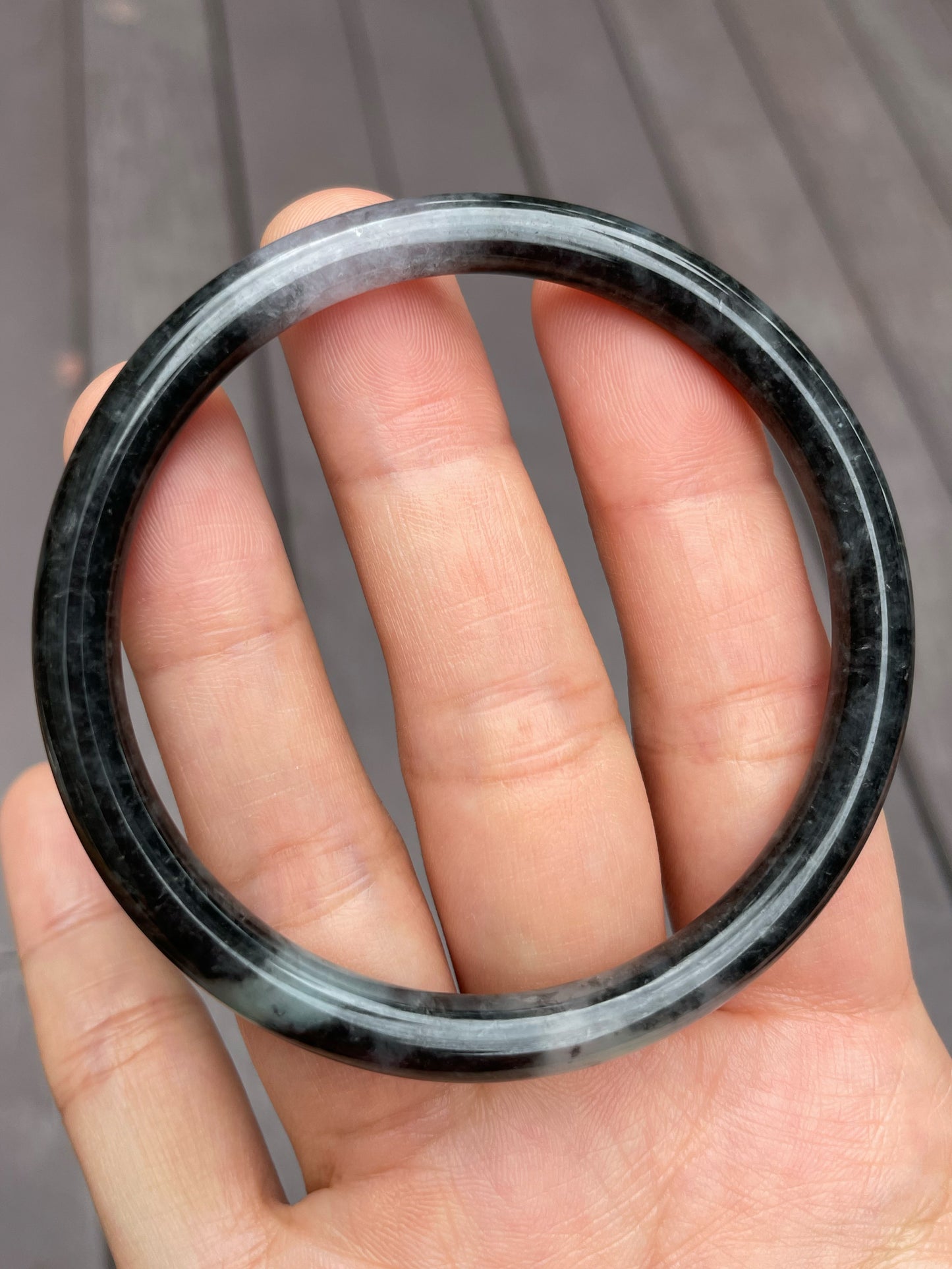 Black Jade Bangle | 58mm (NJBA074)