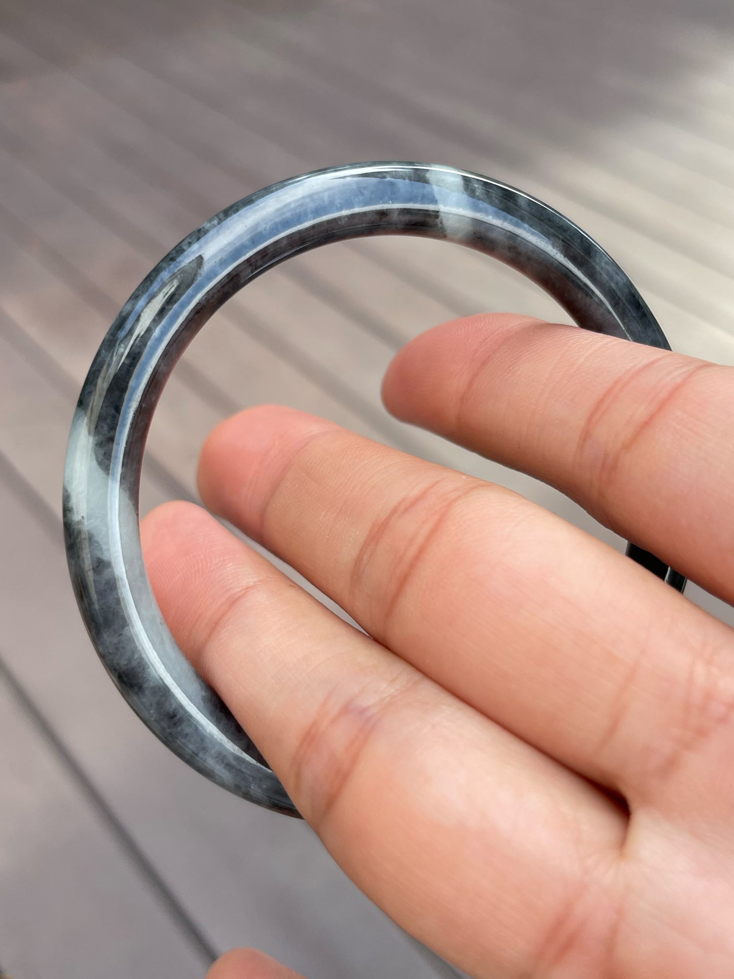 Black Jade Bangle | 54mm (NJBA078)