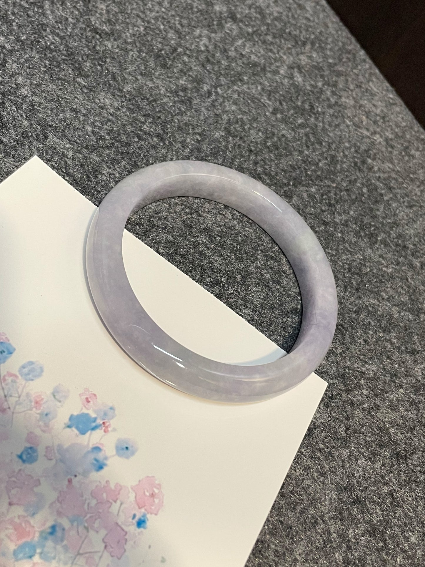 Light Lavender Jadeite Bangle | 57mm (NJBA083)
