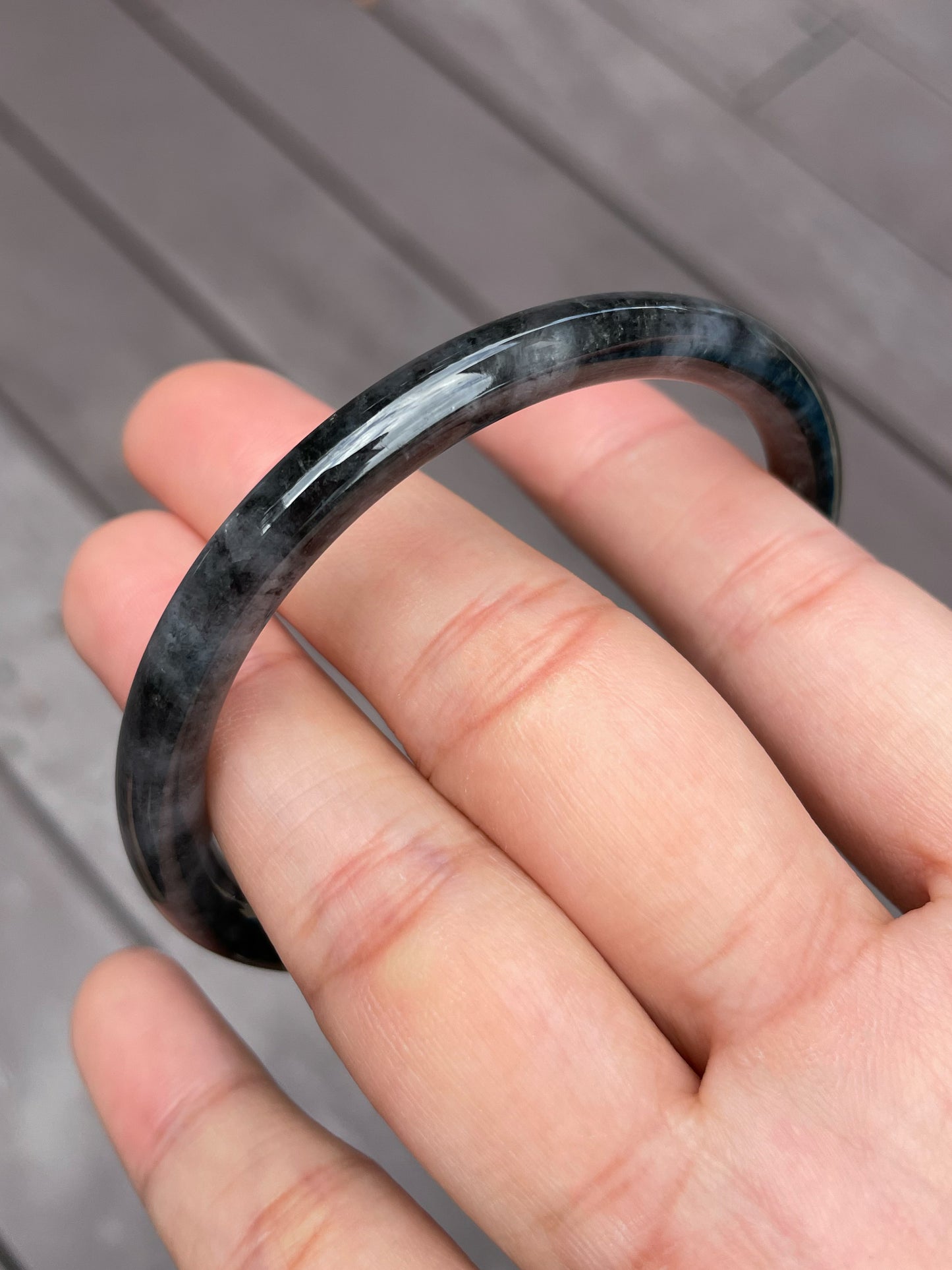 Black Jade Bangle | 58mm (NJBA085)