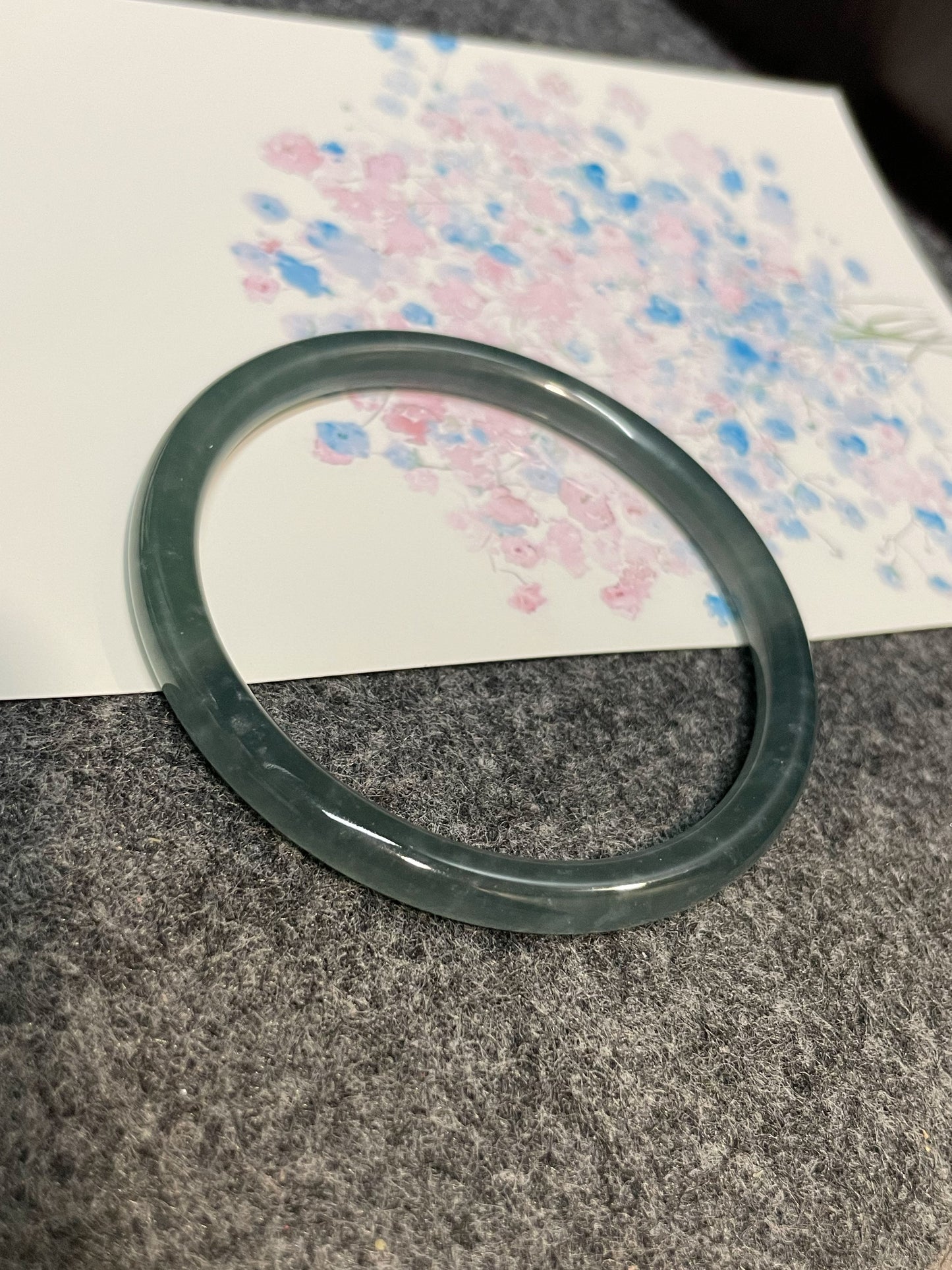 Icy Blue Jade Bangle | 57.5mm (NJBA098)
