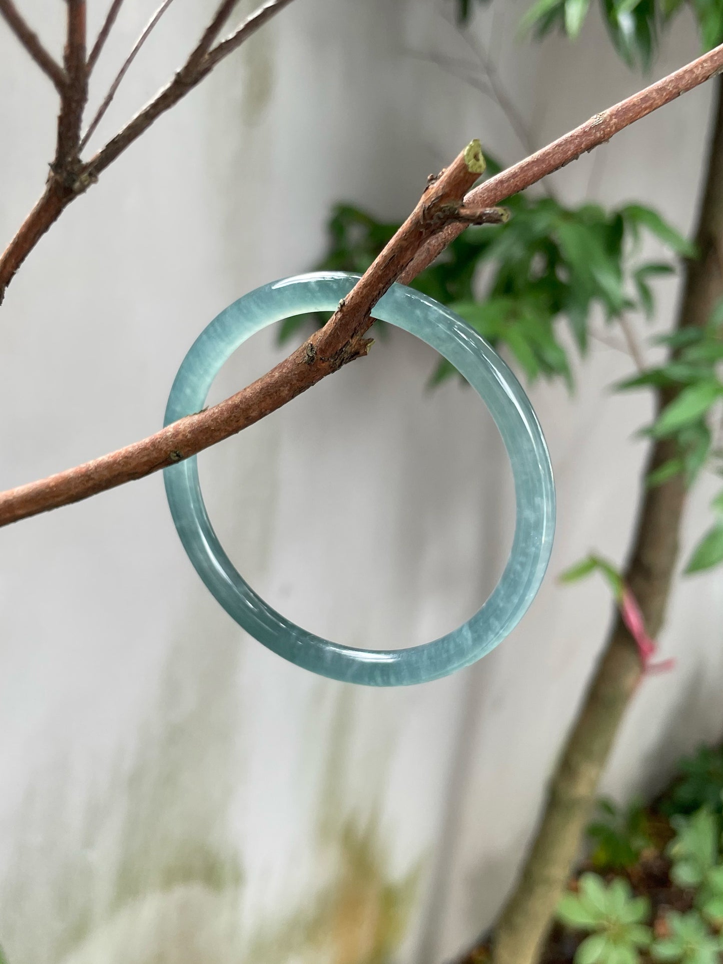 Icy Blue Jade Bangle | 57.5mm (NJBA098)