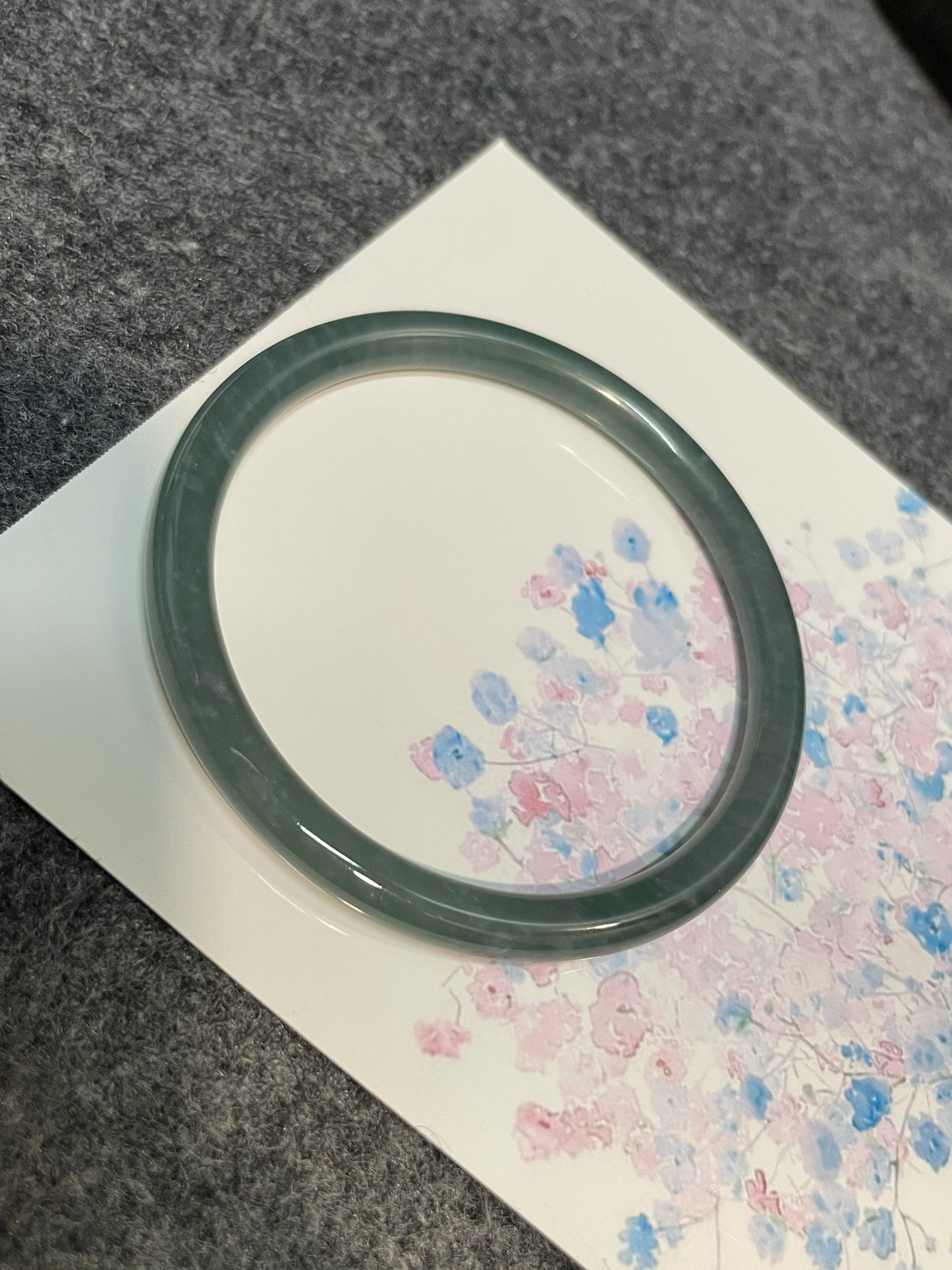 Icy Blue Jade Bangle | 57.5mm (NJBA098)
