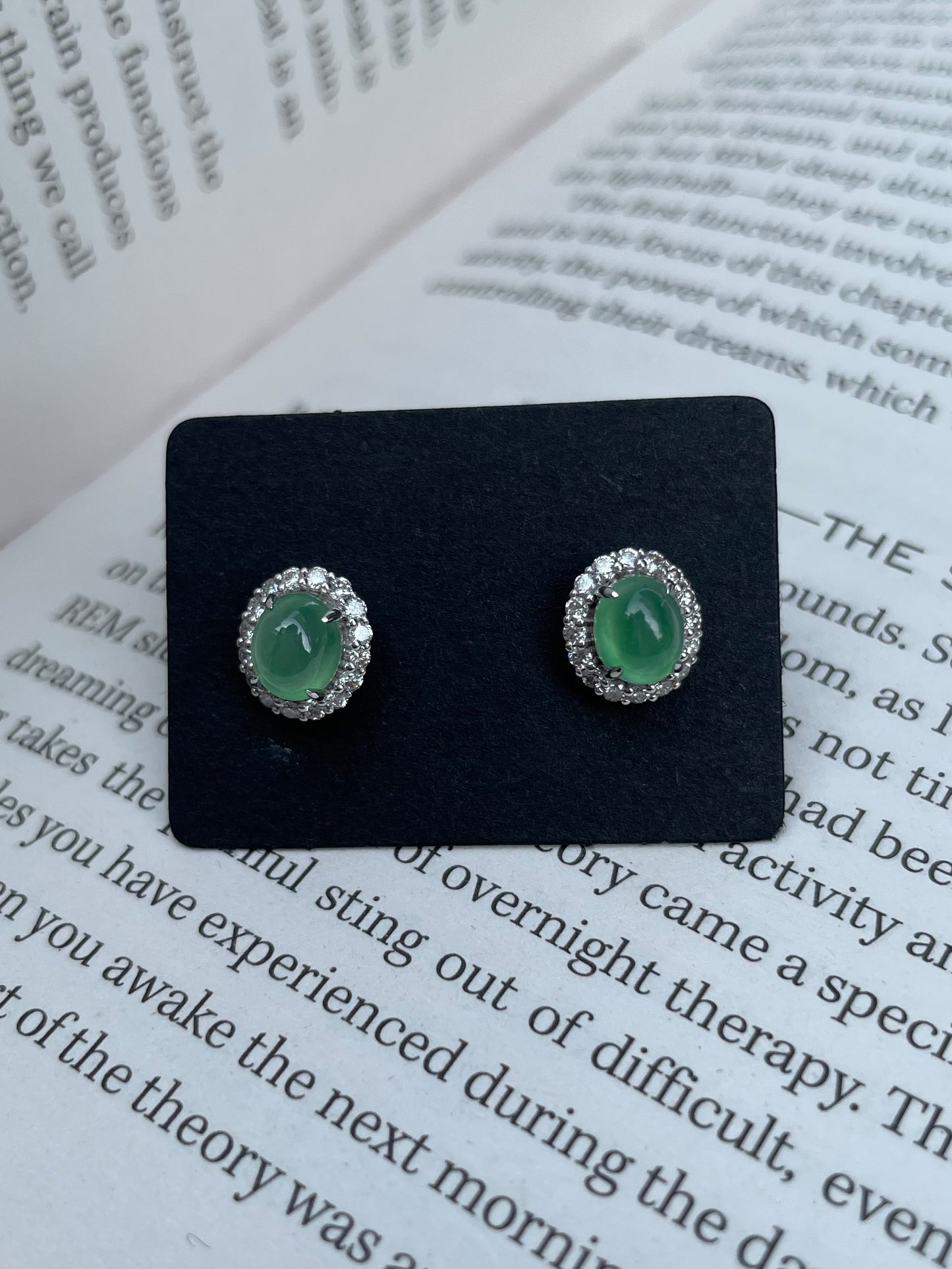 Icy Light Green Jadeite Earrings (NJE008)