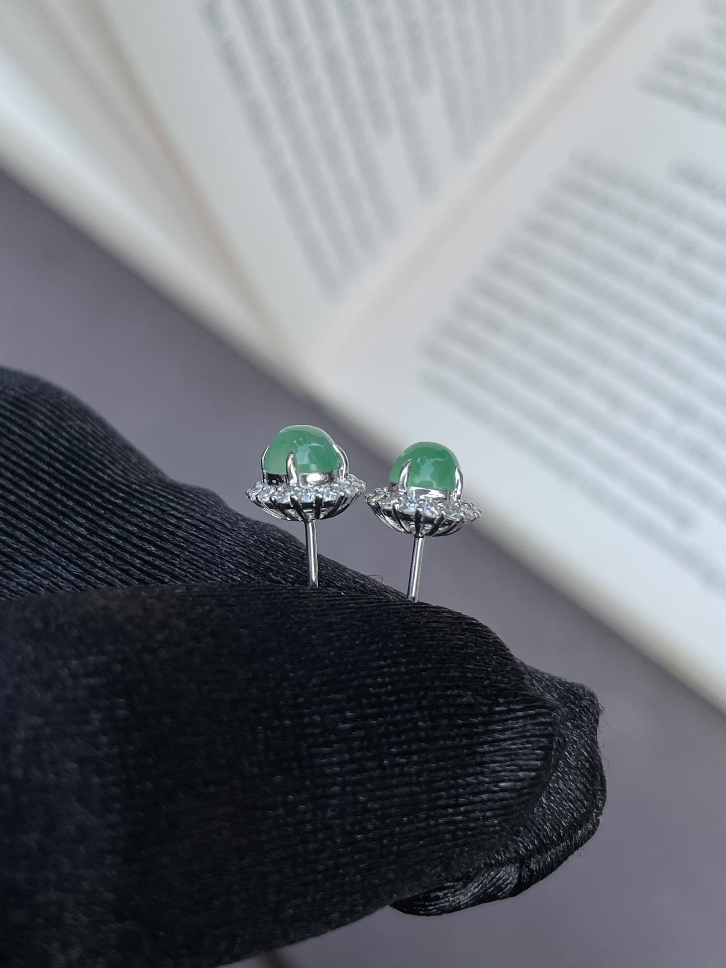 Icy Light Green Jadeite Earrings (NJE008)