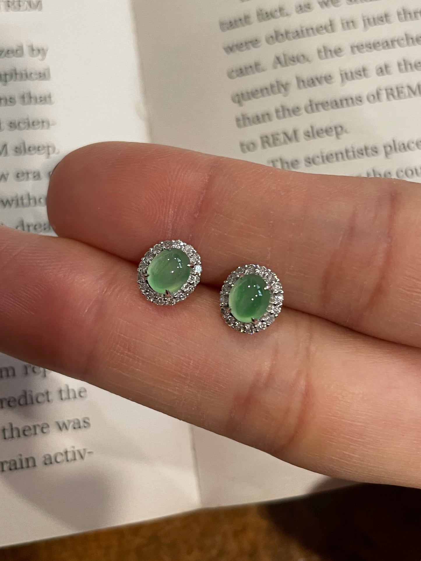 Icy Light Green Jadeite Earrings (NJE008)