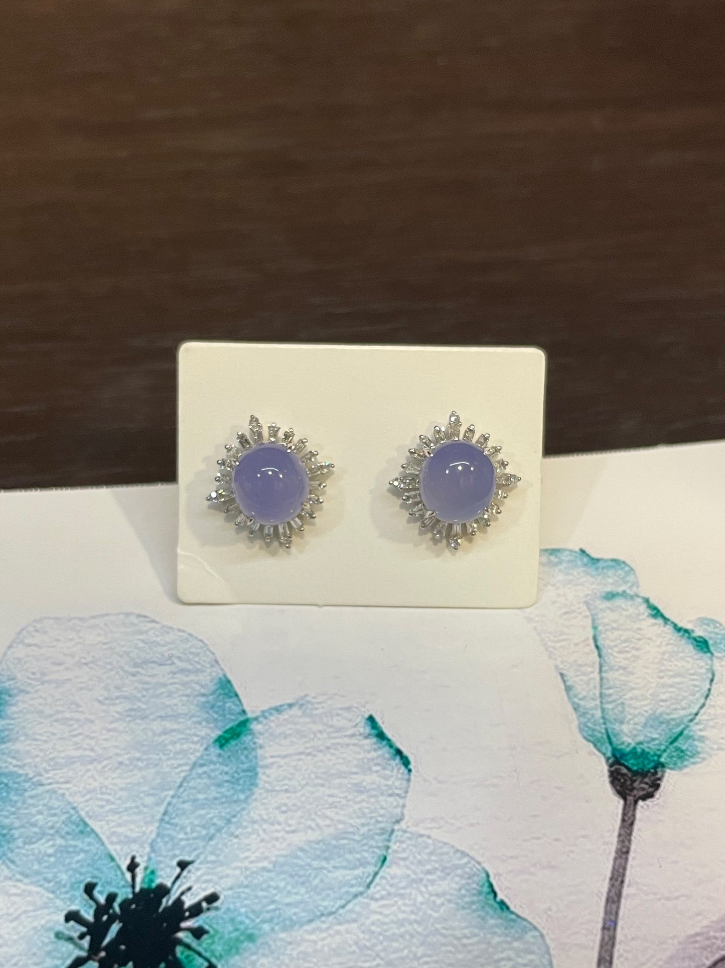 Lavender Jade Cabochon Earrings (NJE039)