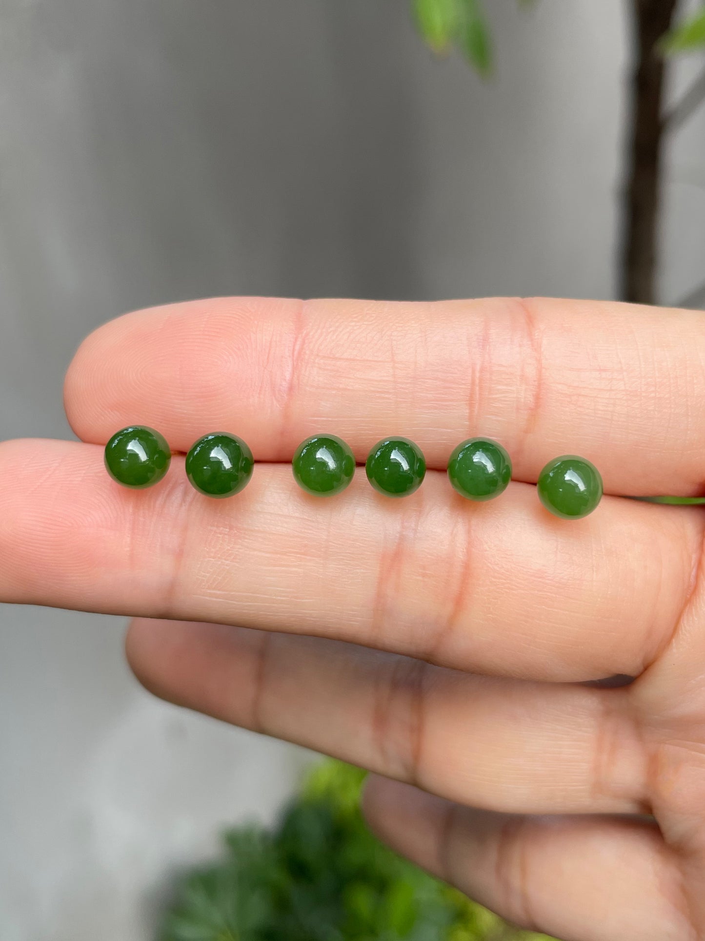 Green Nephrite Stud Earrings (NJE064)