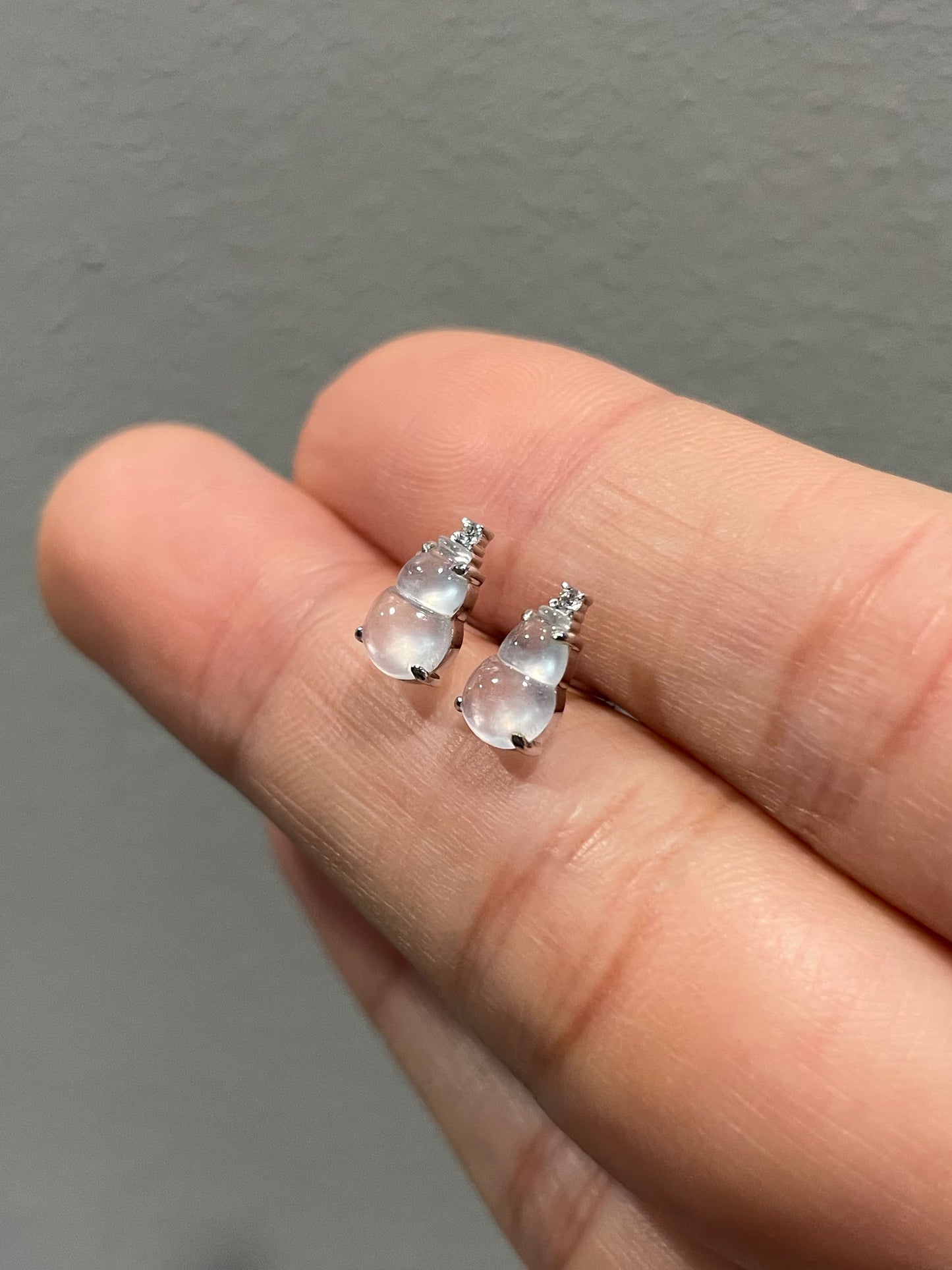 Icy Jadeite Earrings - Hu Lu 葫芦 (NJE065)