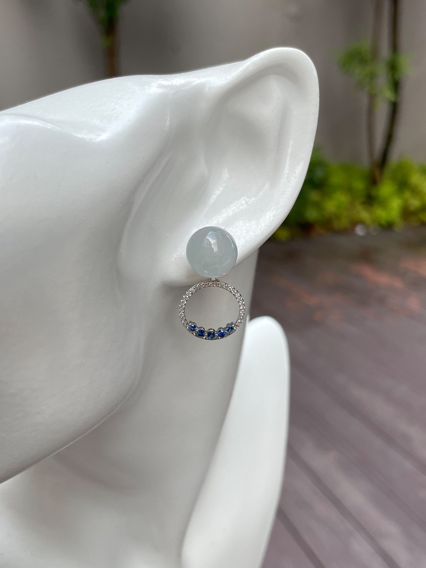 Icy Jade Ball Earrings (NJE071)