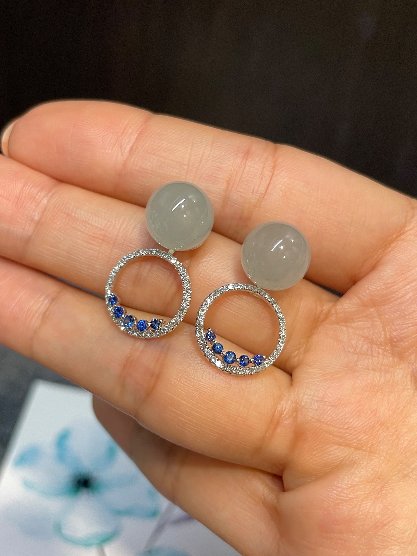 Icy Jade Ball Earrings (NJE071)