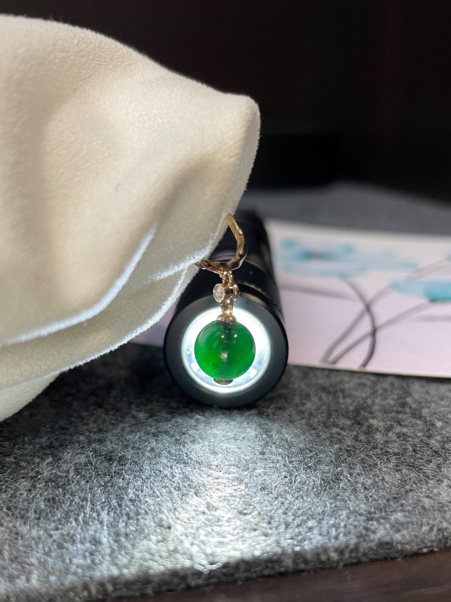 Omphacite Jade Beads Earrings (NJE072)