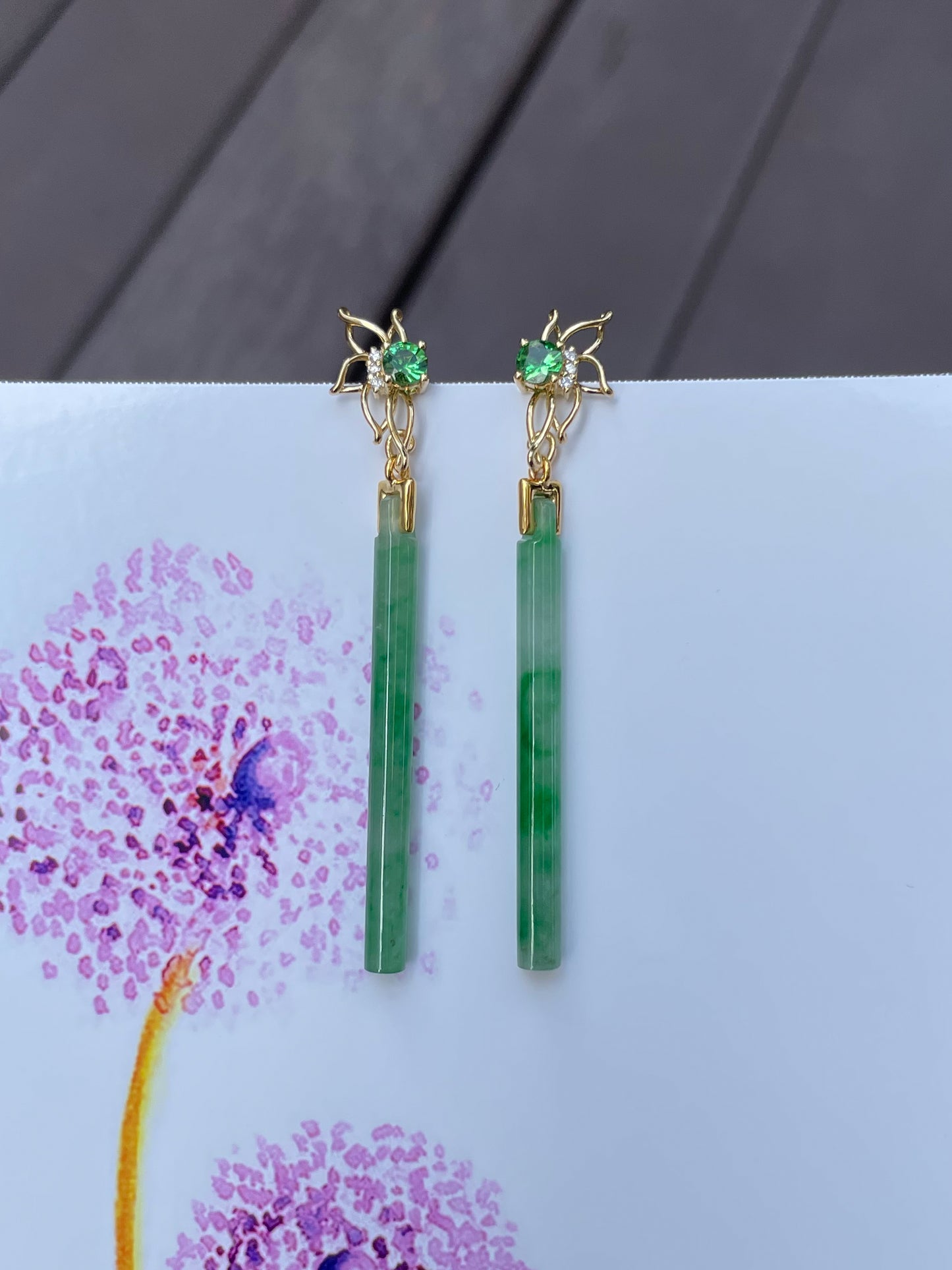Green Jade Earrings / Pendant (NJE073)