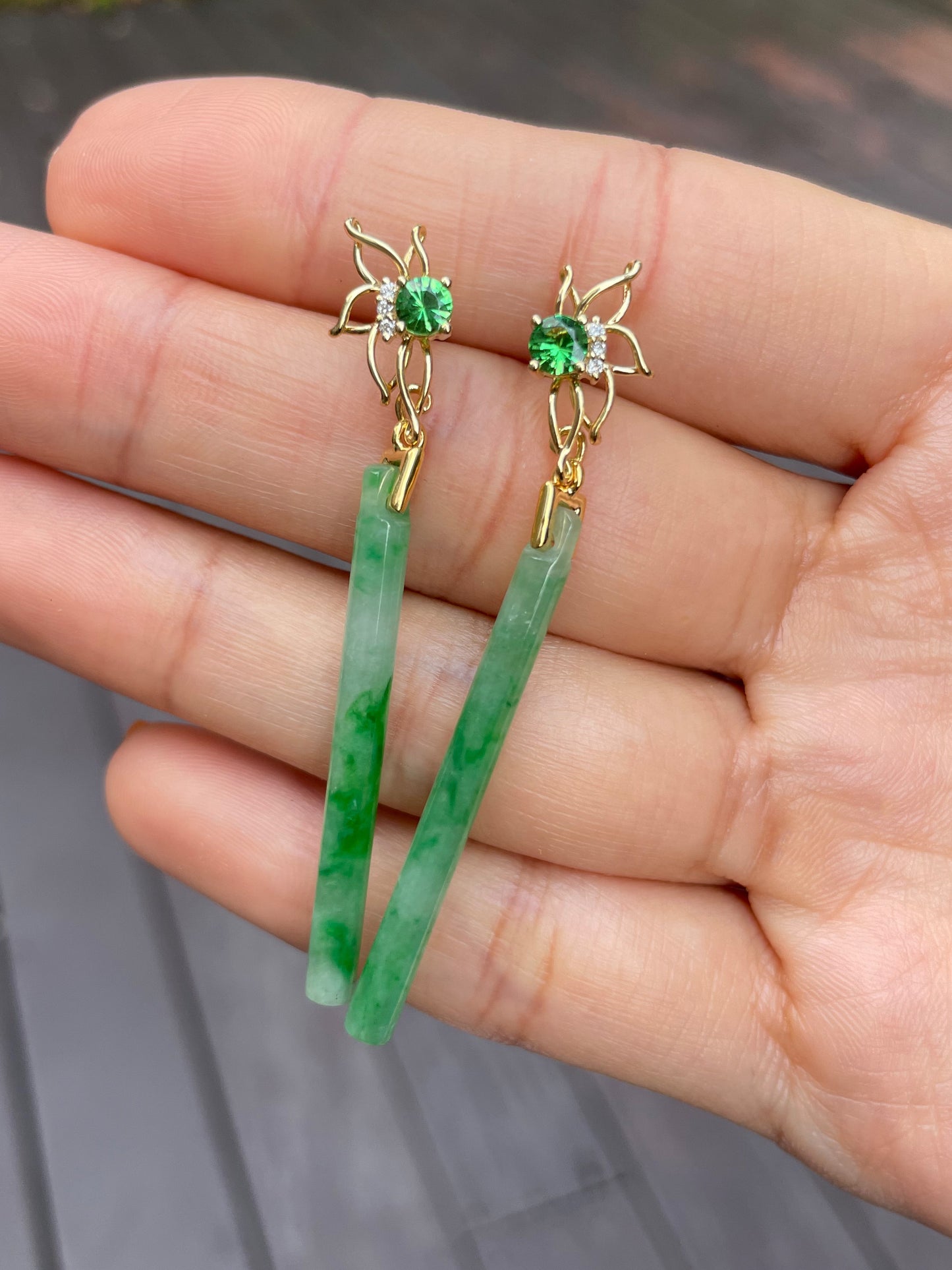 Green Jade Earrings / Pendant (NJE073)
