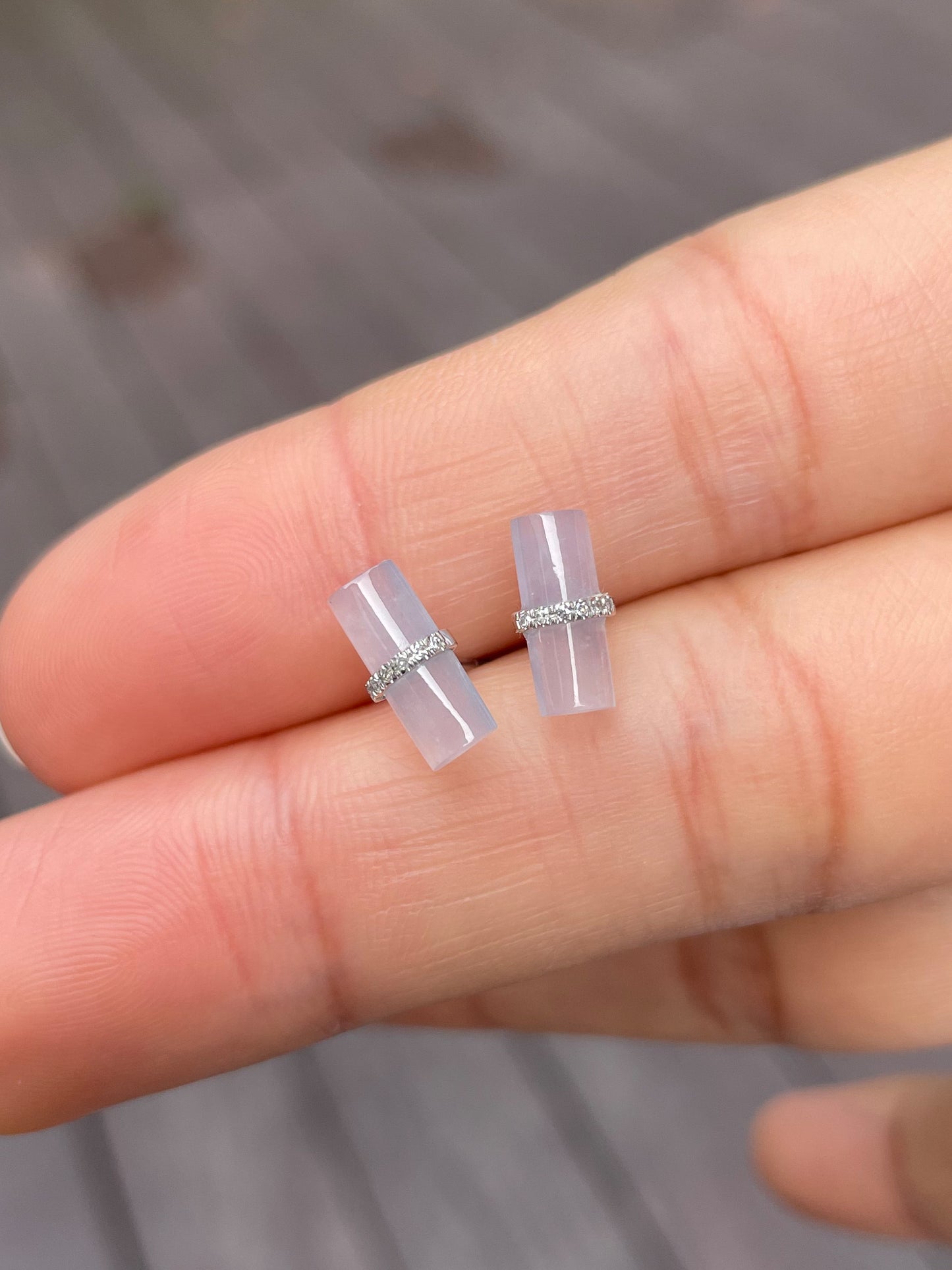 Icy Jade Stud Earrings (NJE080)