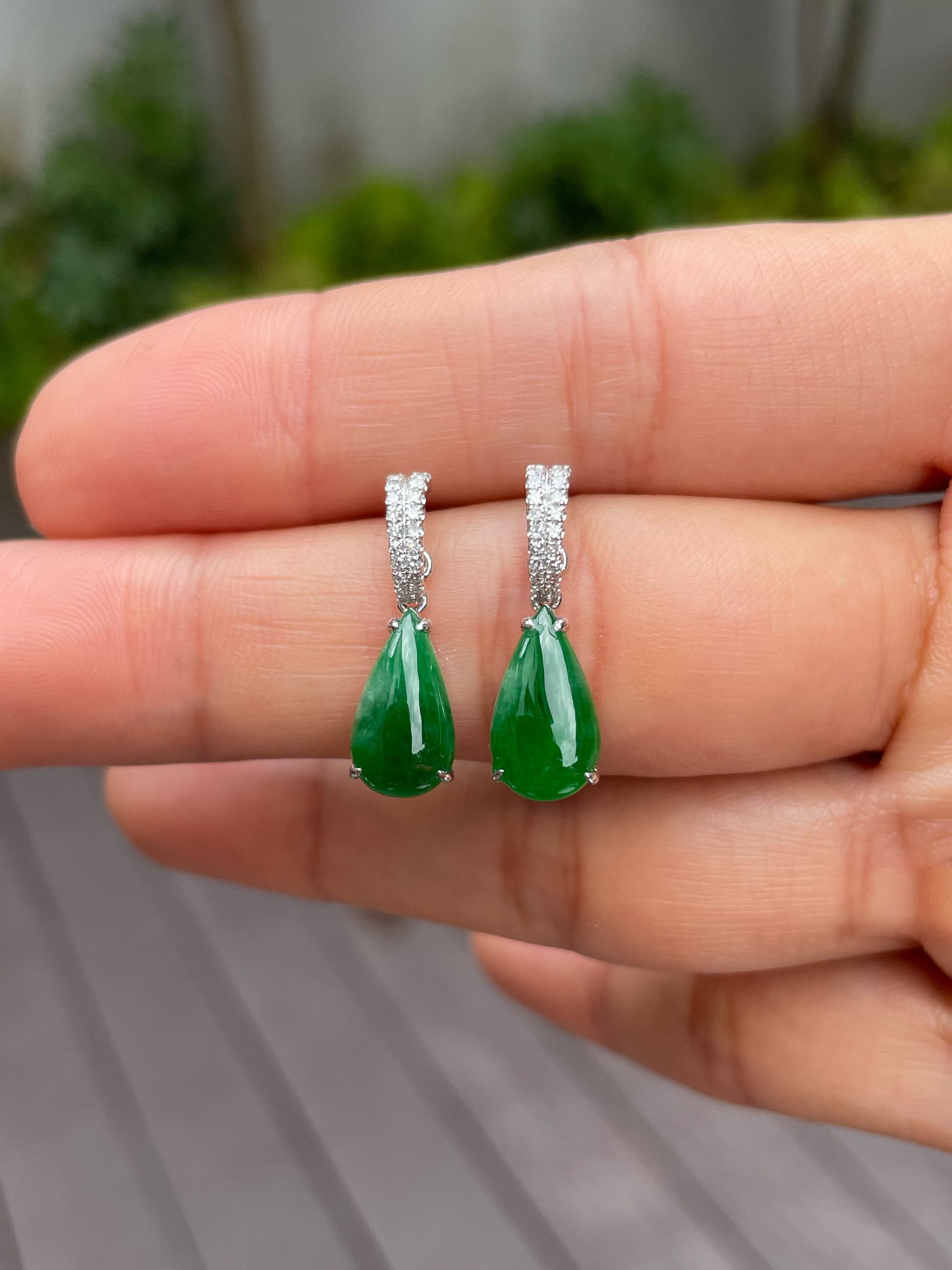 Green Jade Earrings / Pendant (NJE086)