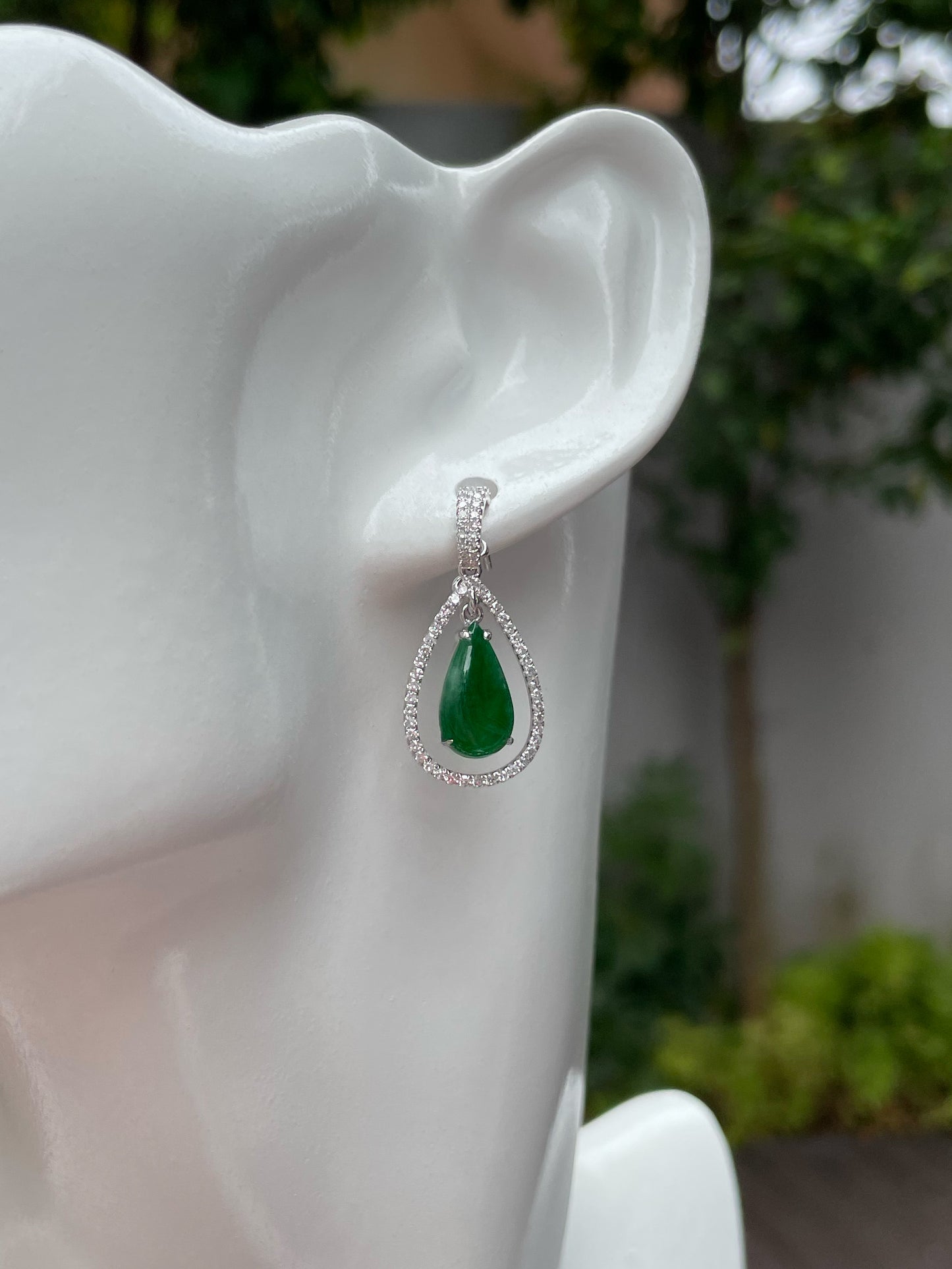 Green Jade Earrings / Pendant (NJE086)